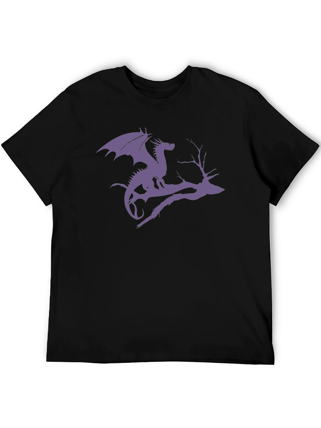Black Dragon Silhouette Tee - Fantasy Black T-Shirt view 5
