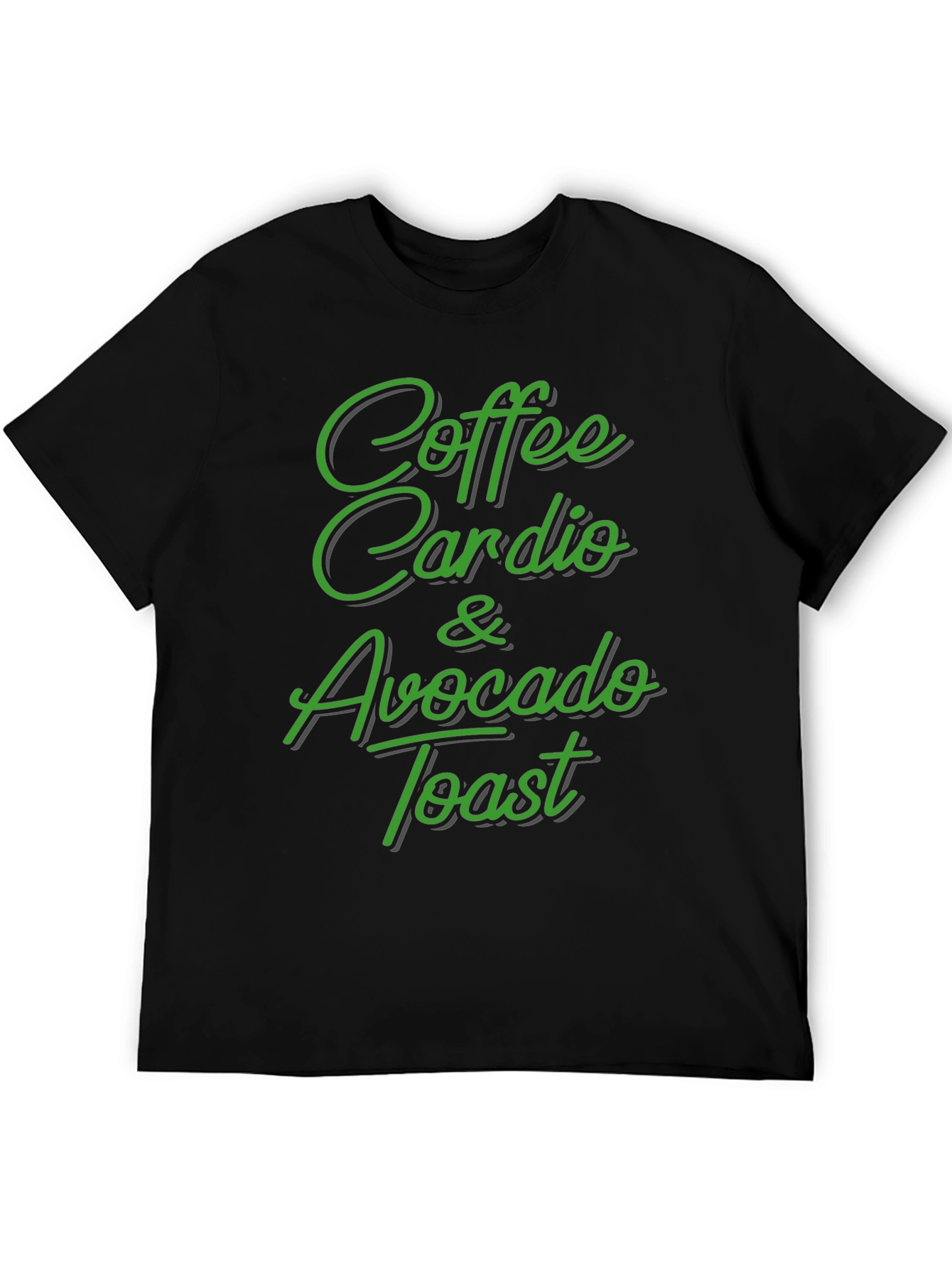 Black Coffee Cardio Avocado Toast Black T-Shirt view 5