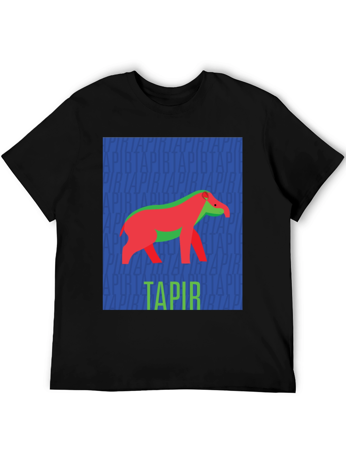 Black Retro Tapir Graphic Tee - Novelty Animal Lover T-Shirt view 5