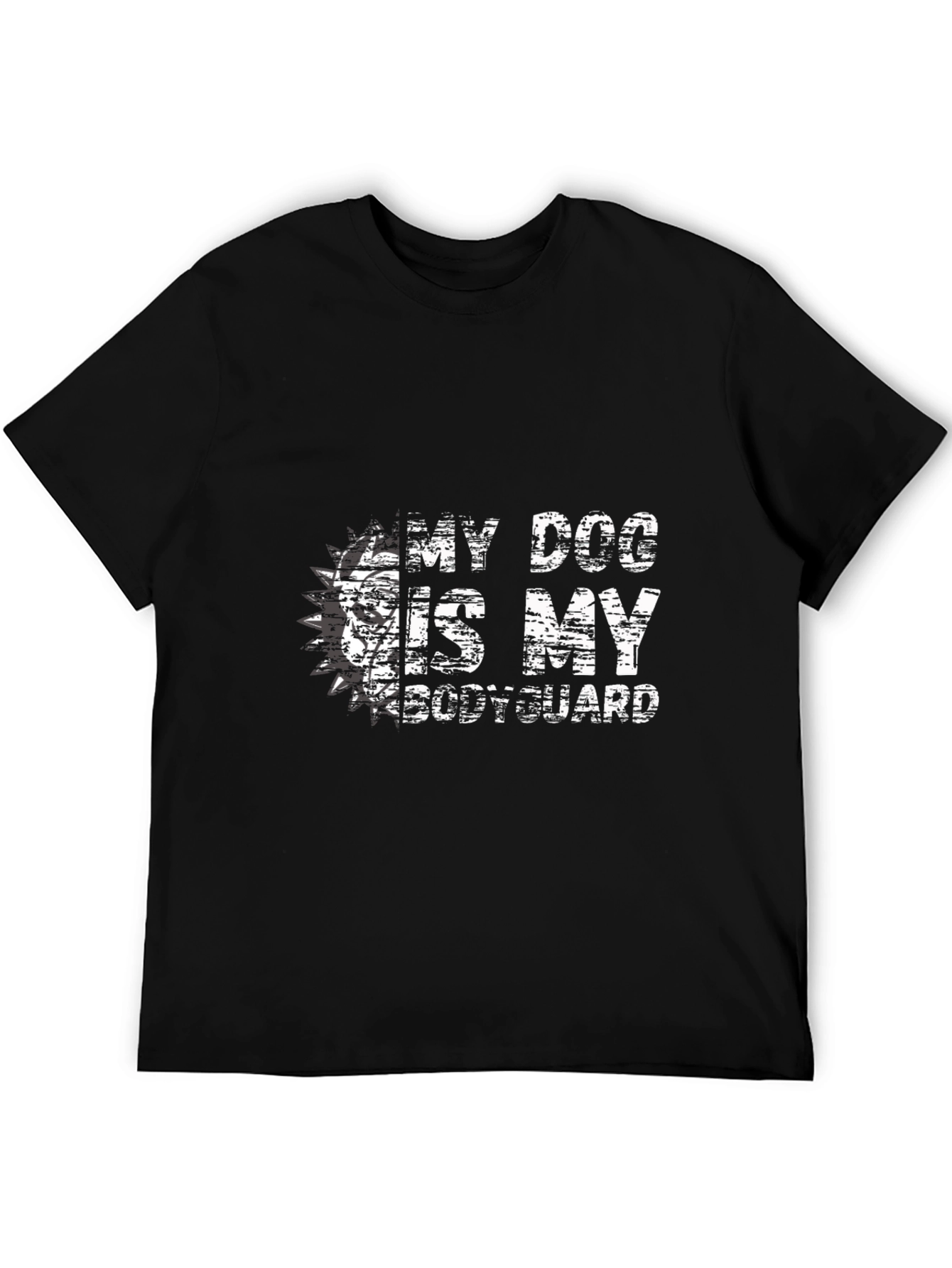 Black My Dog is My Bodyguard Black T-Shirt view 5