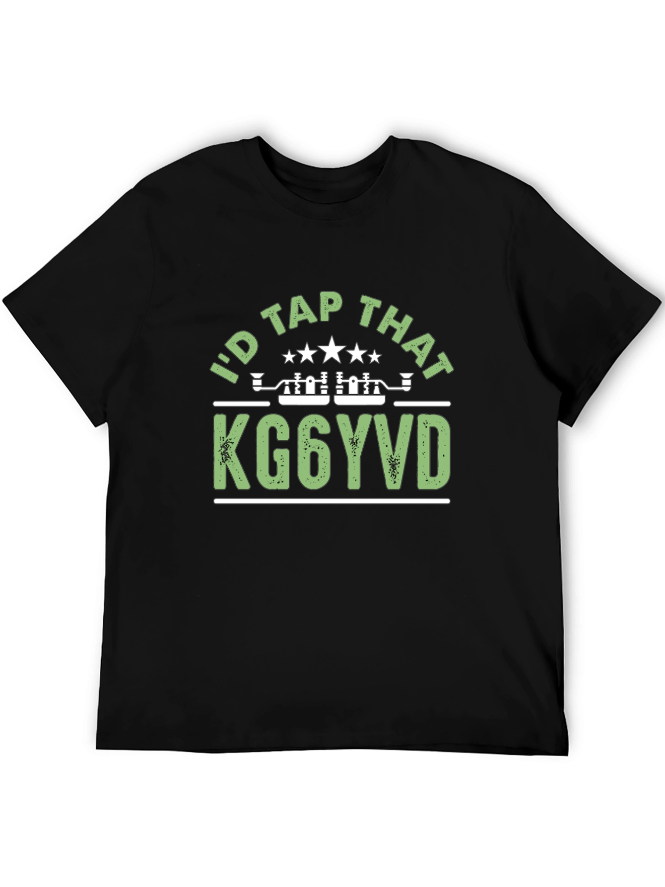 Black I'd Tap That KG6YVD T-Shirt - Amateur Radio view 5