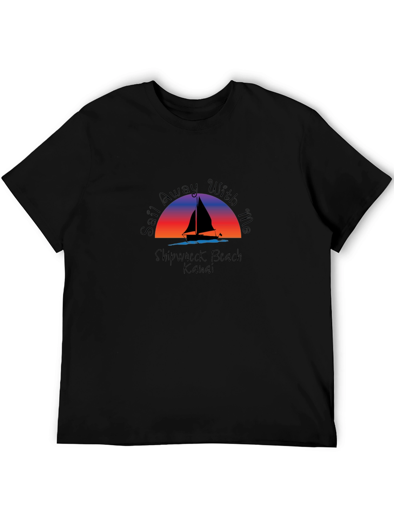 Black Sail Away With Me Black Graphic Tee view 5