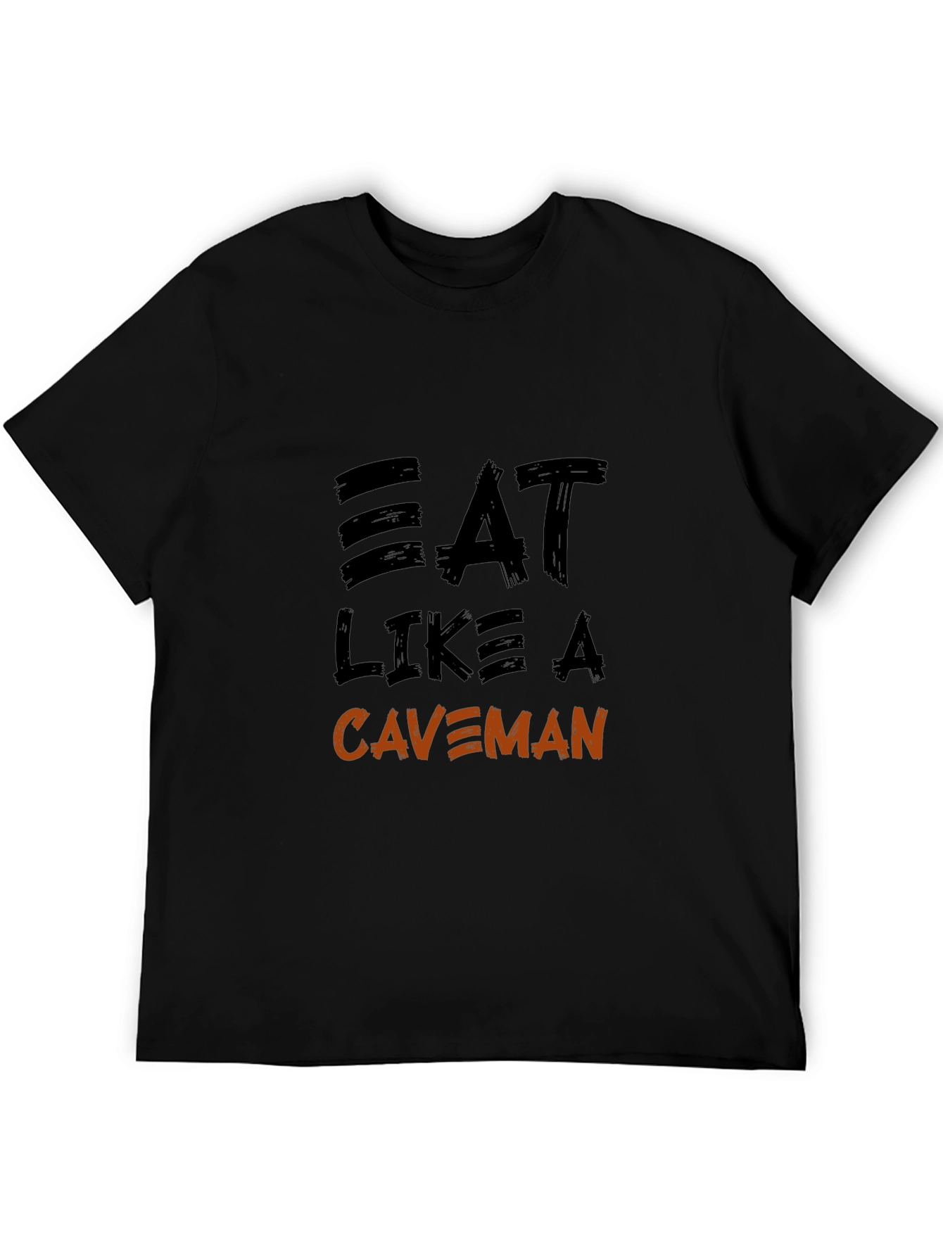 Black Eat Like a Caveman Graphic T-Shirt view 5