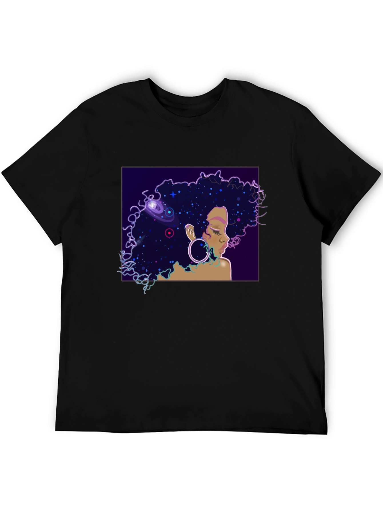 Black Cosmic Queen Black T-Shirt view 5