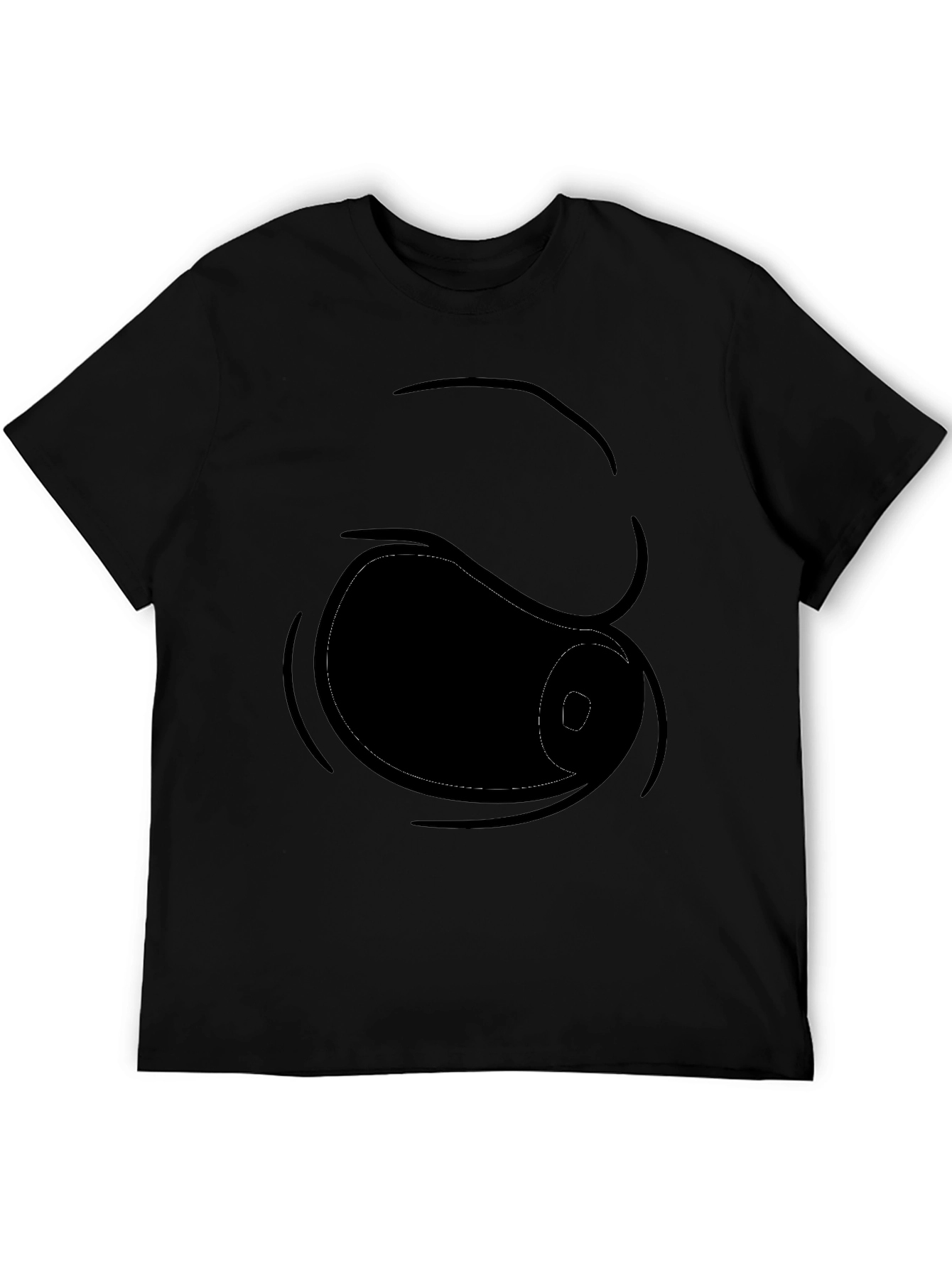 Black Funny Cartoon Eye Black T-Shirt view 5