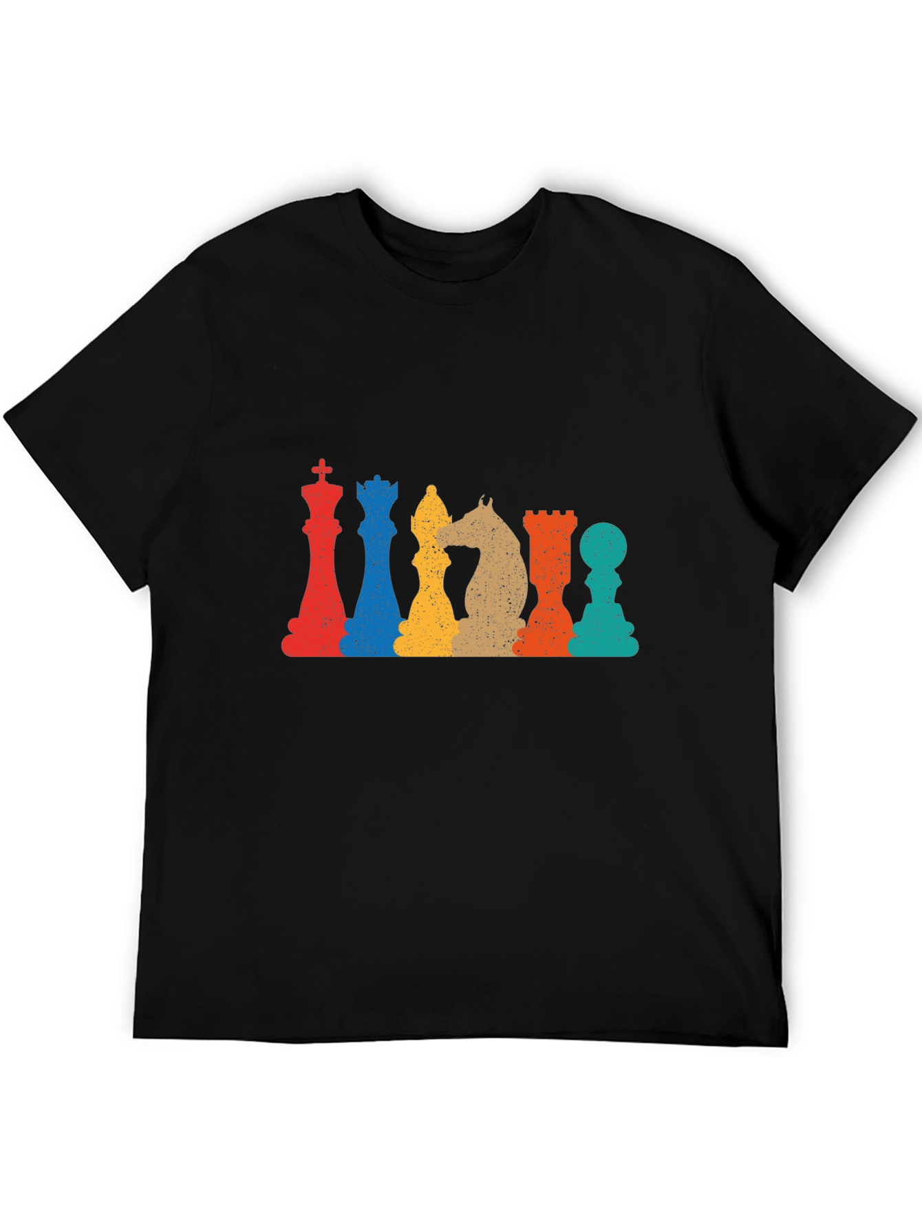 Black Retro Chess Piece Graphic T-Shirt view 5