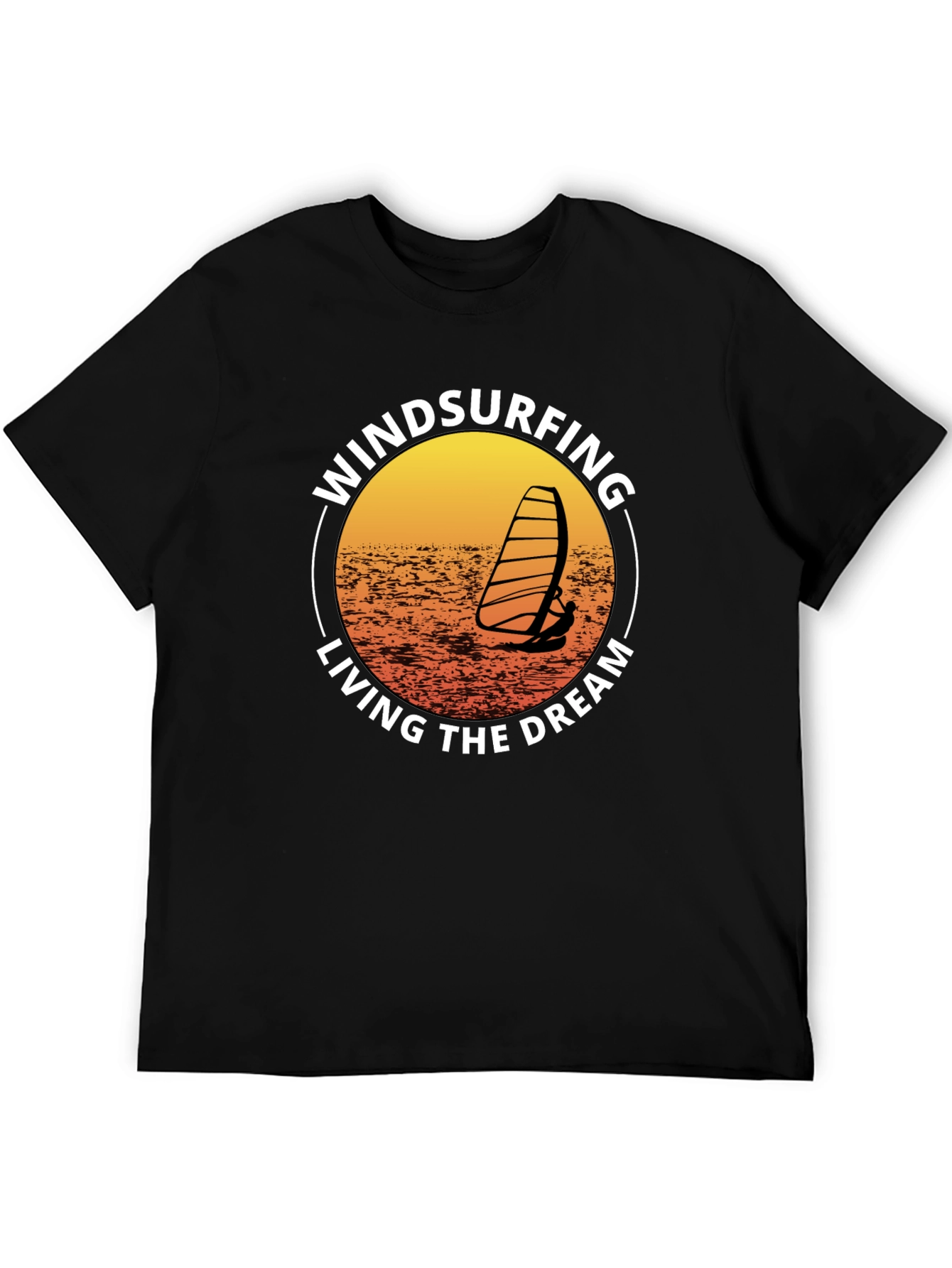 Black Windsurfing Living The Dream Graphic T-Shirt view 5
