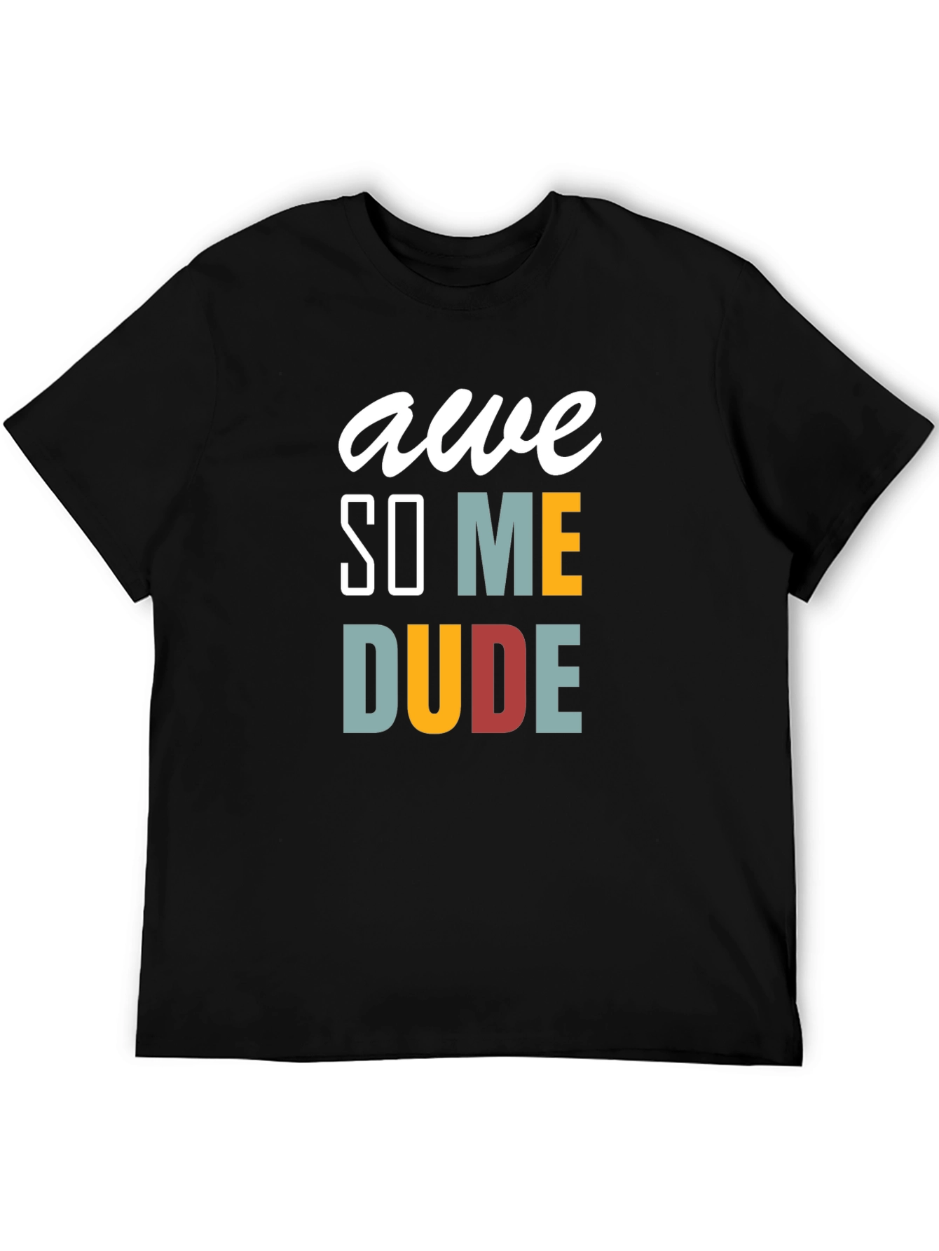 Black Awesome Dude Graphic Tee - Men's Black T-Shirt view 5