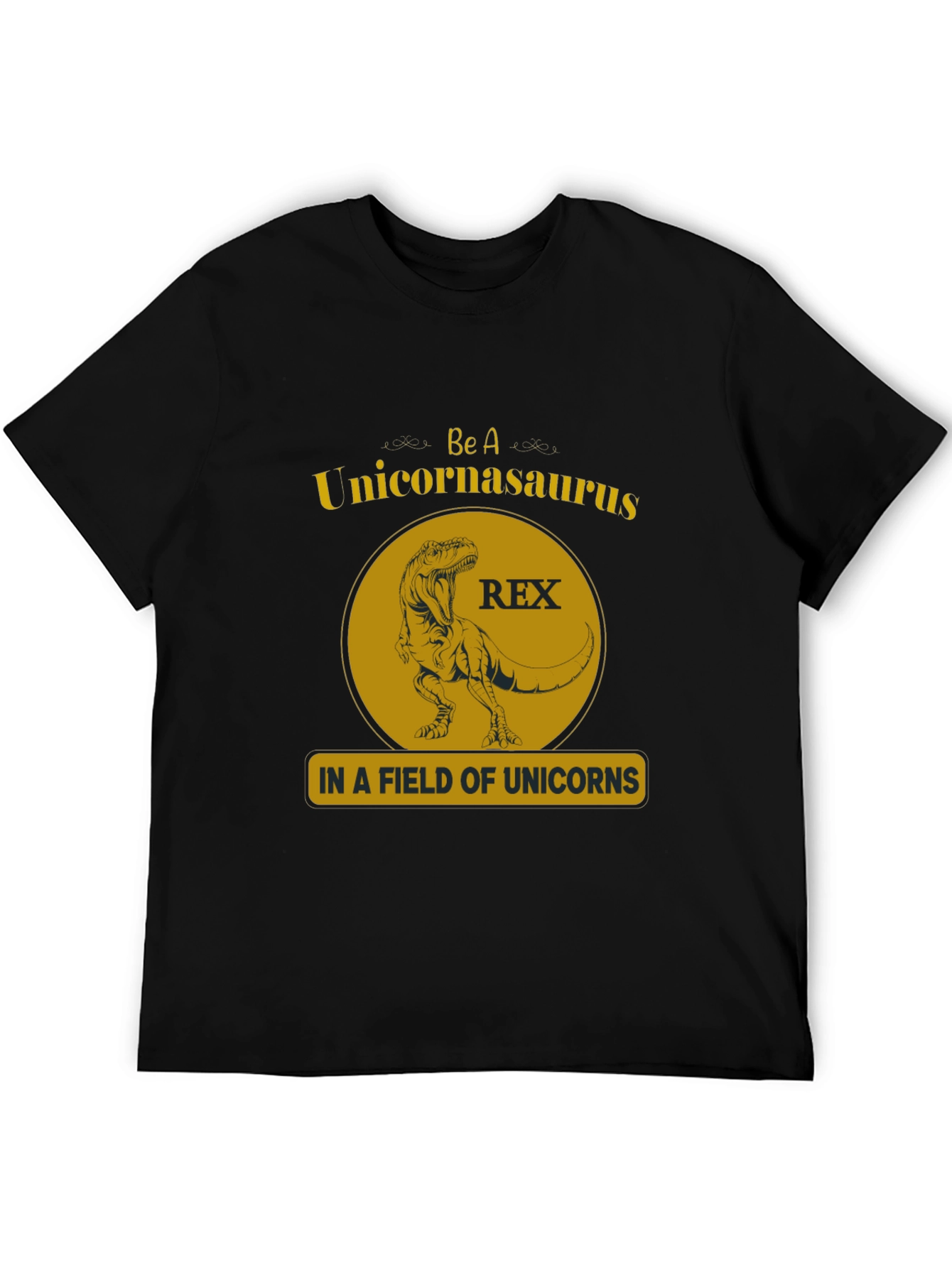 Black Unicornasaurus Rex Graphic T-Shirt view 5