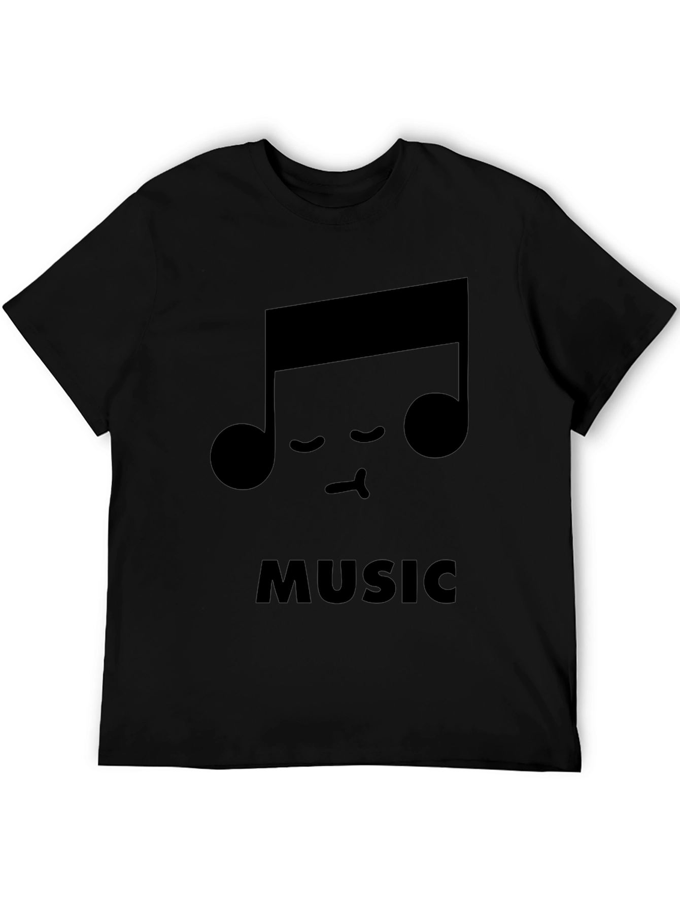 Black Musical Note Graphic Black T-Shirt view 5