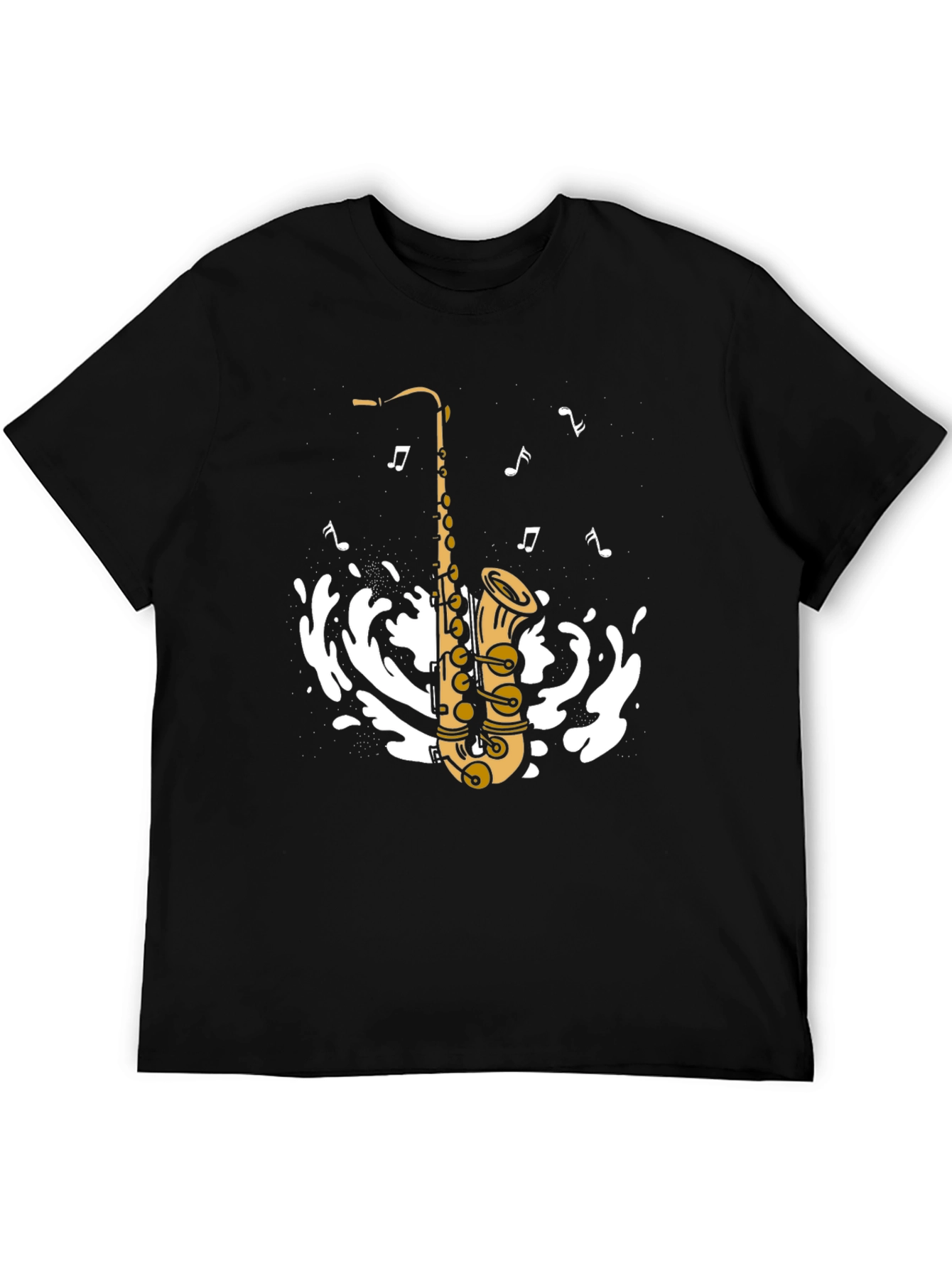Black Saxophone Music T-Shirt - Stylish Cotton Tee for Music Lovers view 5