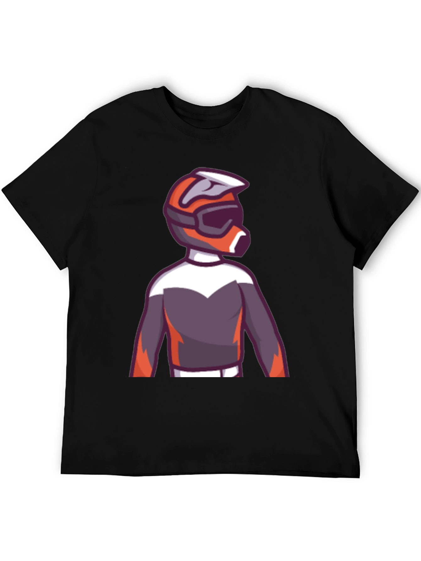 Black Cartoon Motocross Rider Graphic Tee - Black view 5
