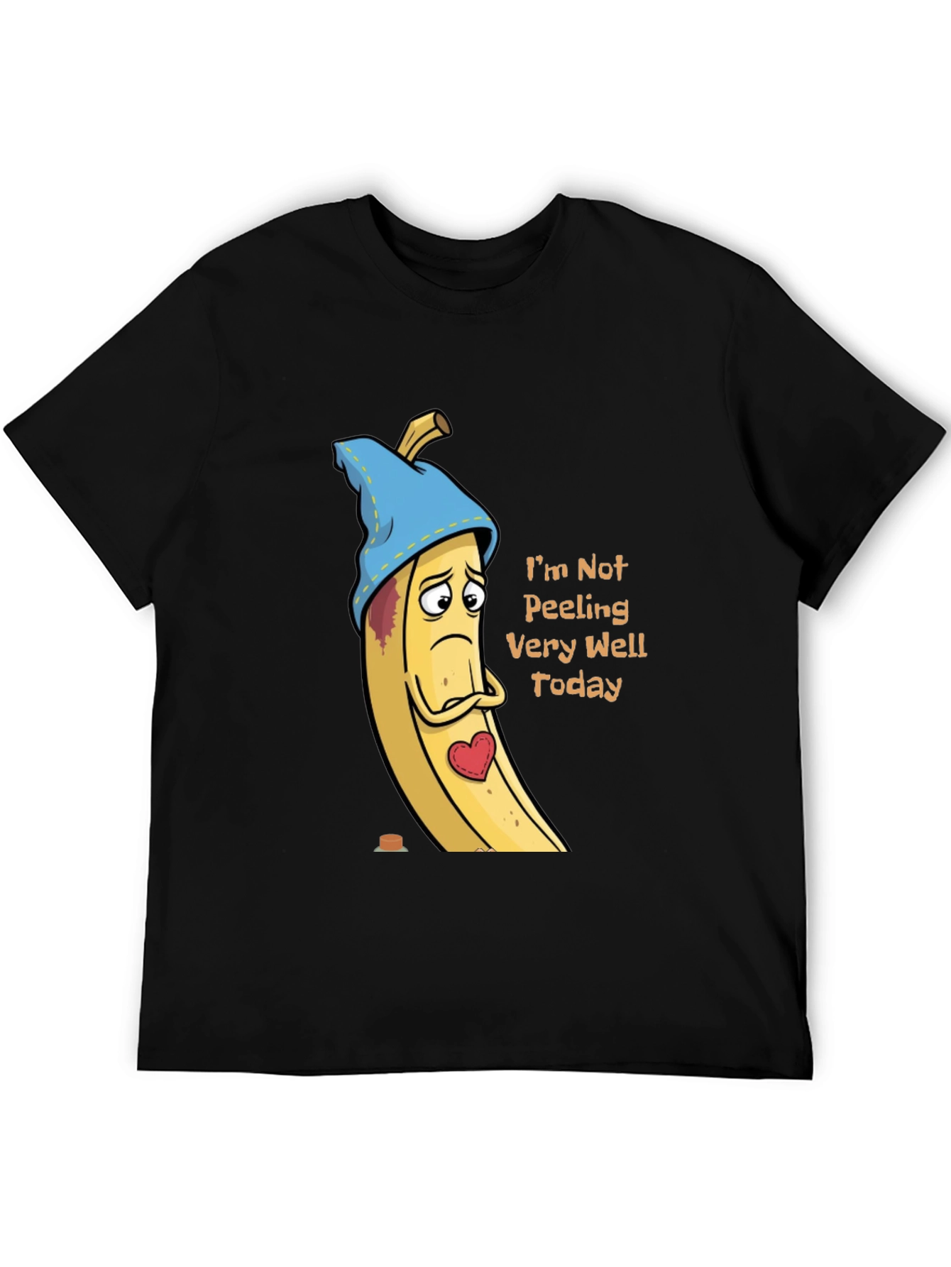 Black Sad Banana T-Shirt - Funny Graphic Tee view 5