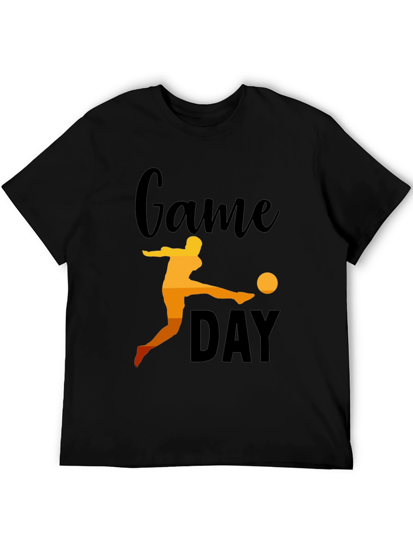 Black Game Day Soccer Graphic Tee - Black Cotton view 5