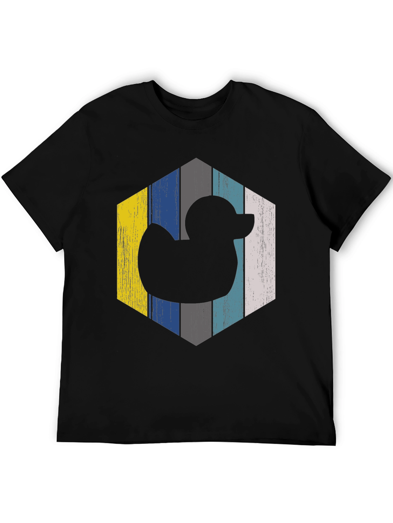 Black Retro Duck Hexagon T-Shirt view 5