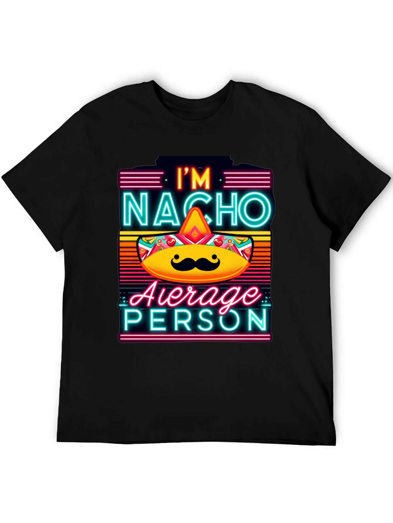 Black Nacho Average Person T-Shirt - Funny Novelty Tee view 5