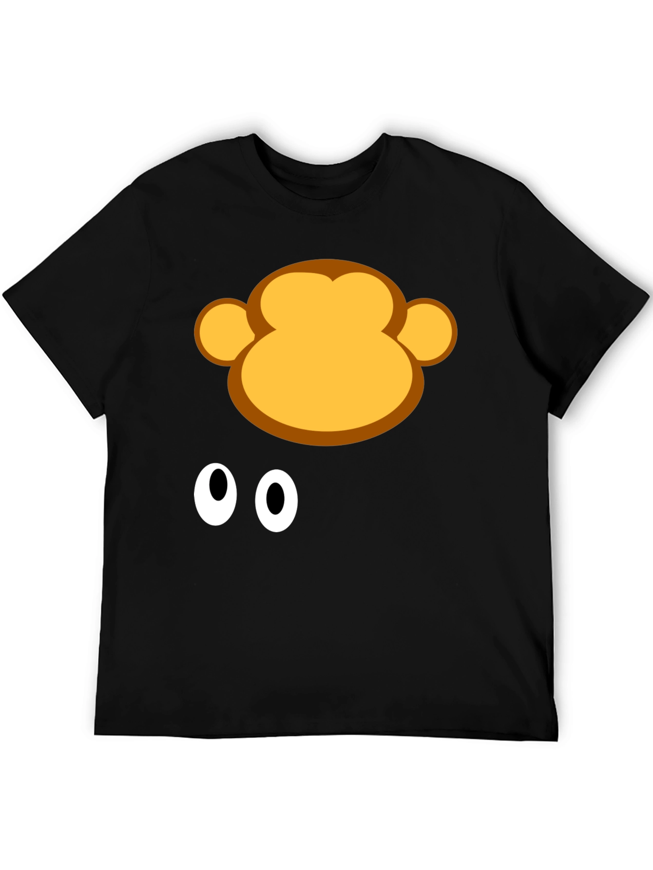 Black Monkey Face Graphic Tee - Fun Black T-Shirt view 5