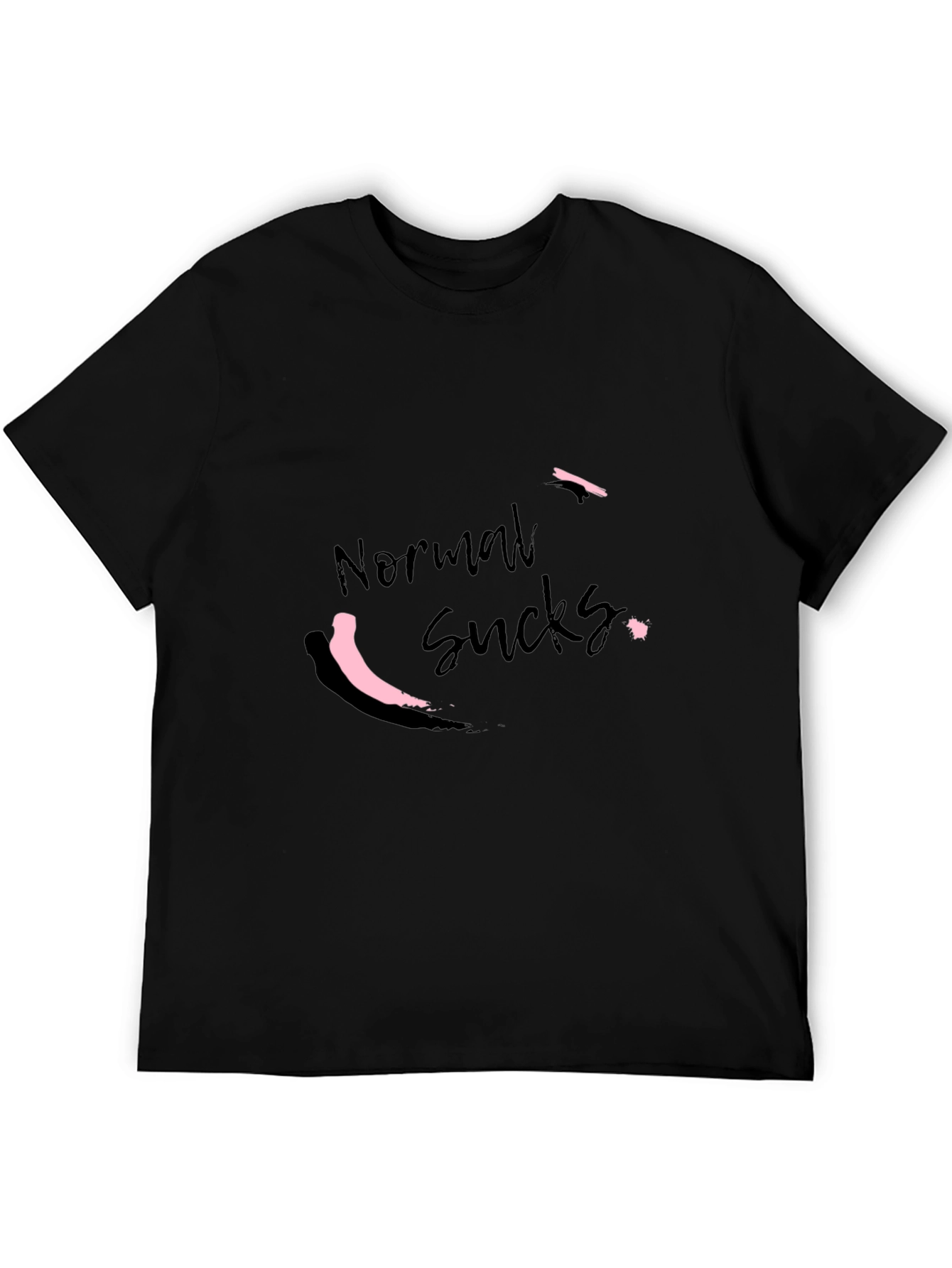 Black Normal Sucks Men's Black T-Shirt view 5