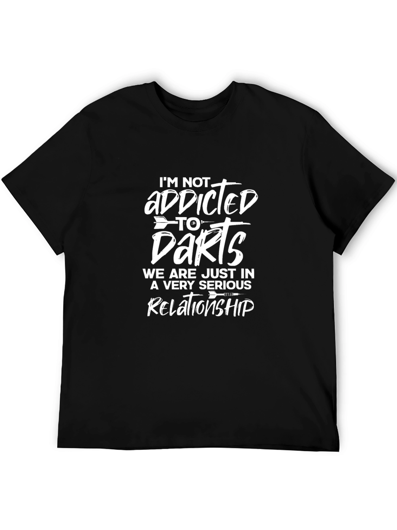 Black Darts Relationship Graphic Tee - Black Casual T-Shirt view 5