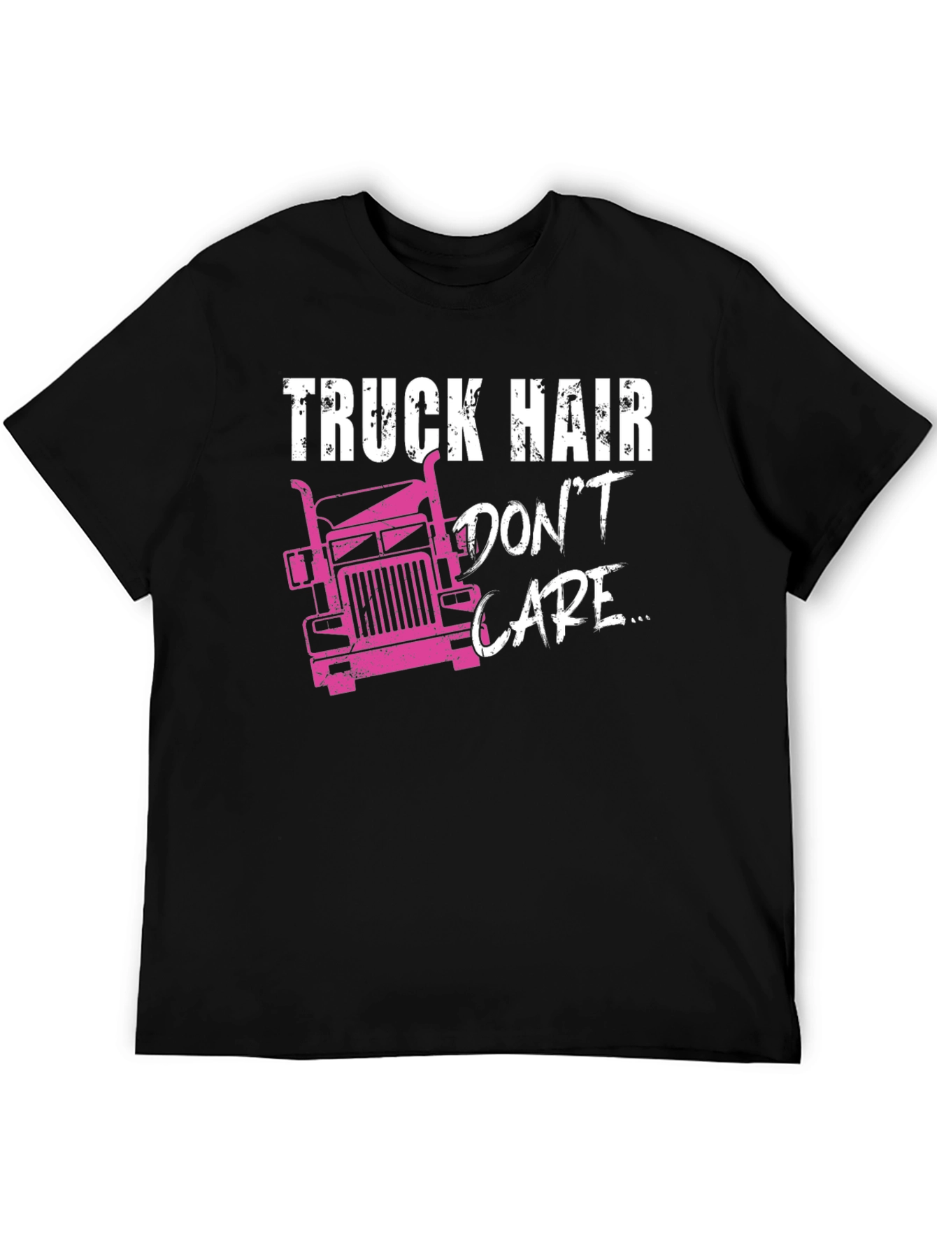 Black Truck Hair Don't Care Graphic T-Shirt view 5