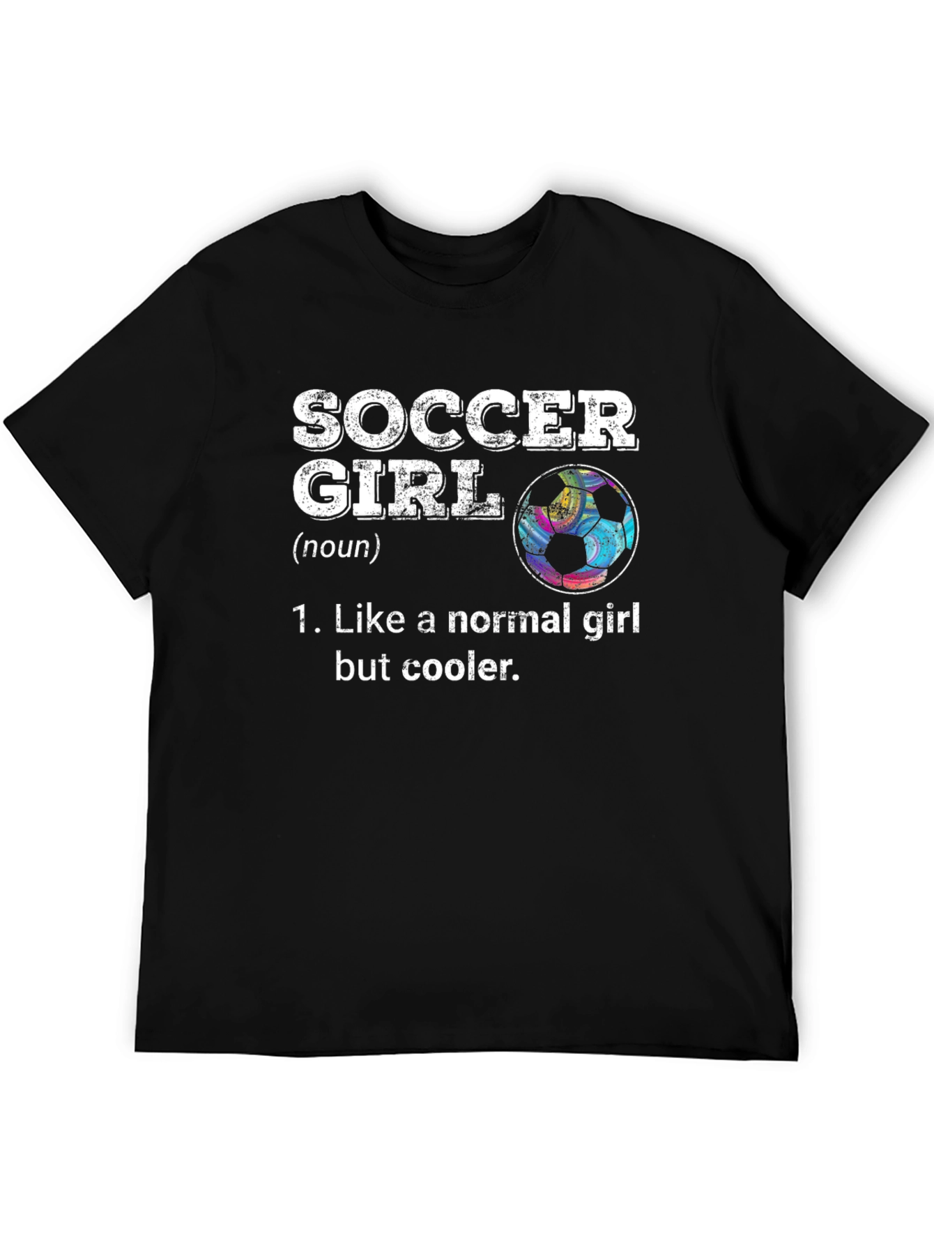 Black Soccer Girl Definition Graphic Tee - Cool & Comfortable view 5