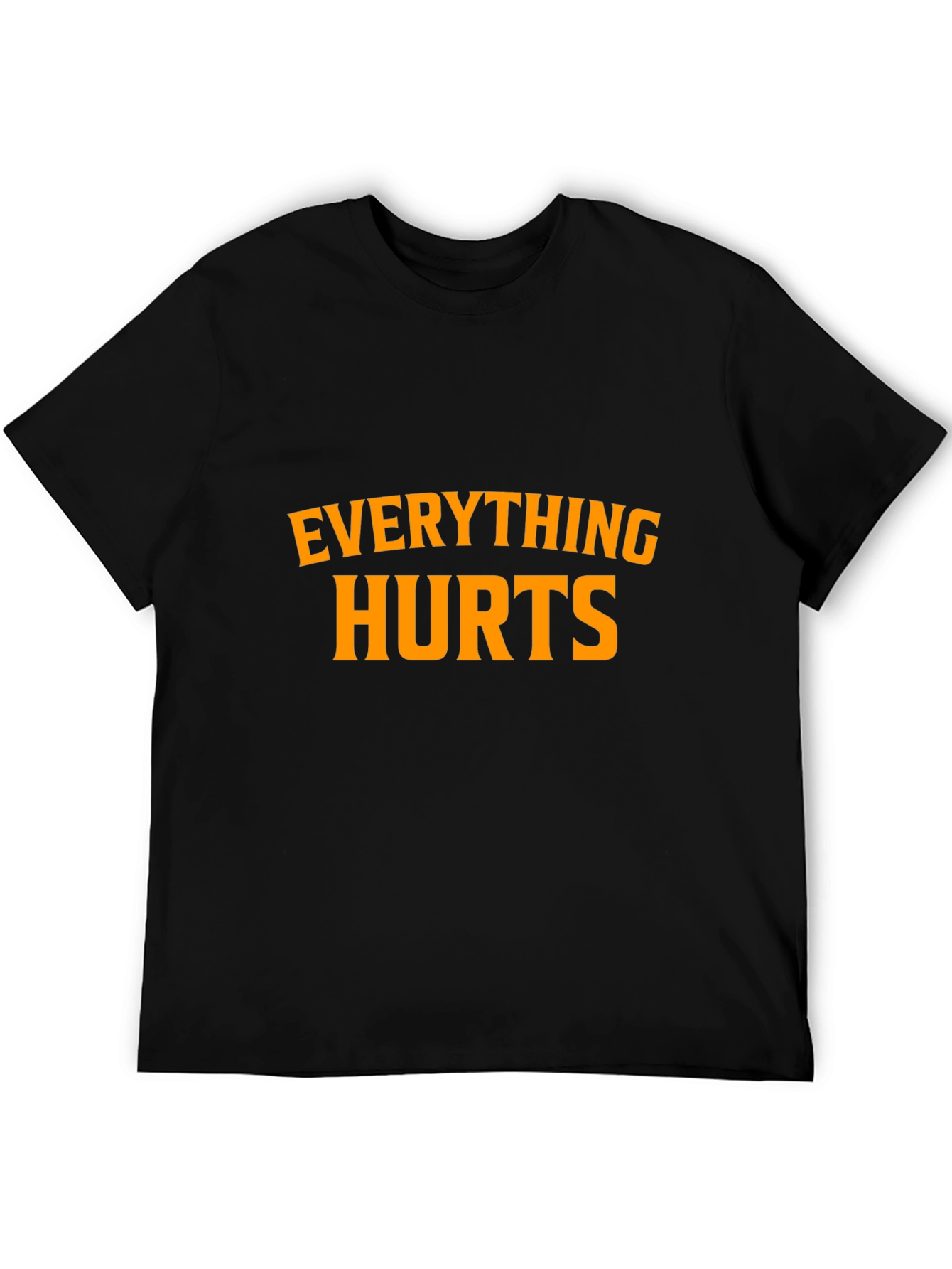 Black Everything Hurts Black Graphic T-Shirt view 5