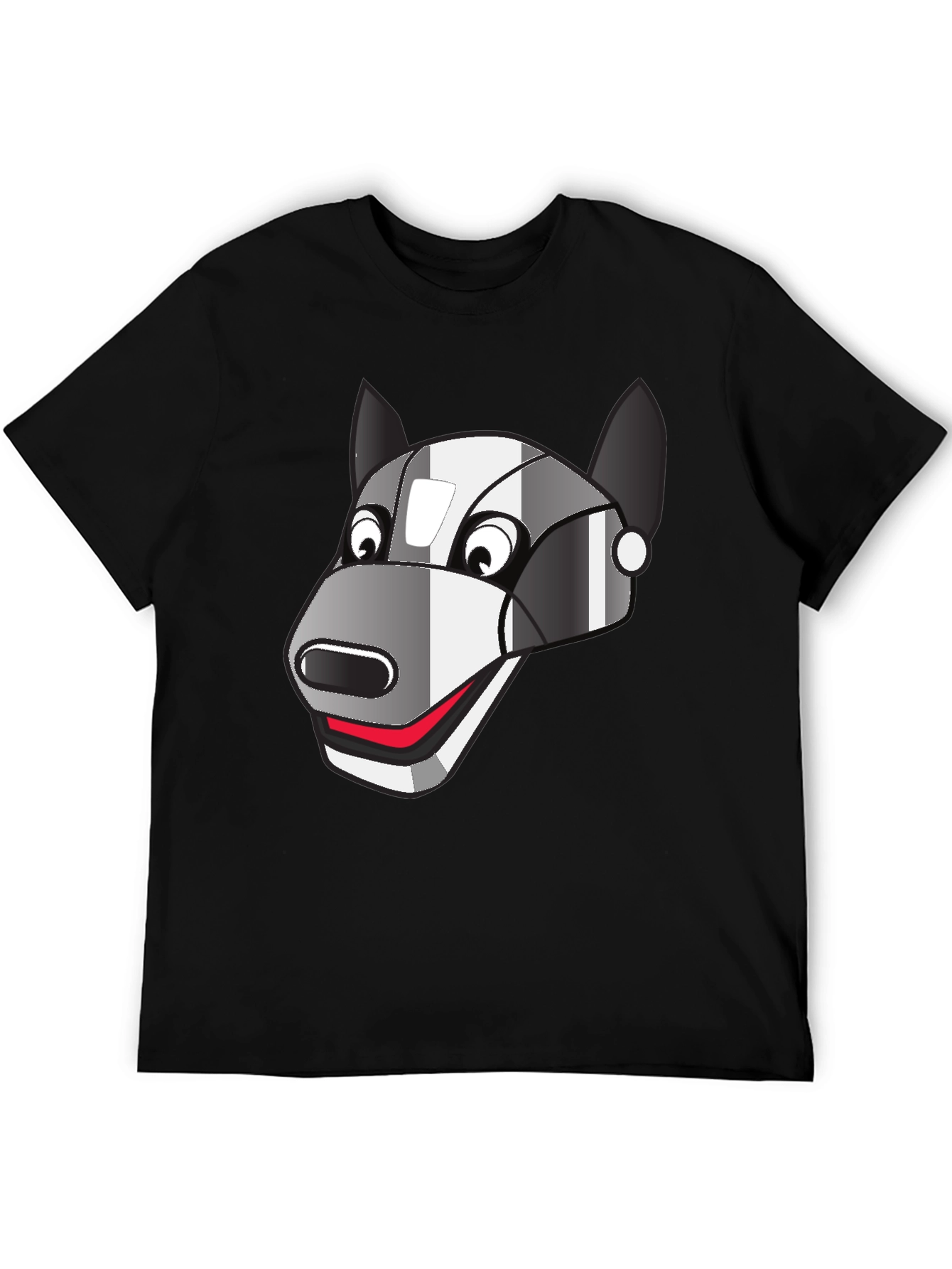 Black Robot Dog Graphic Tee - Black Cotton Blend view 5
