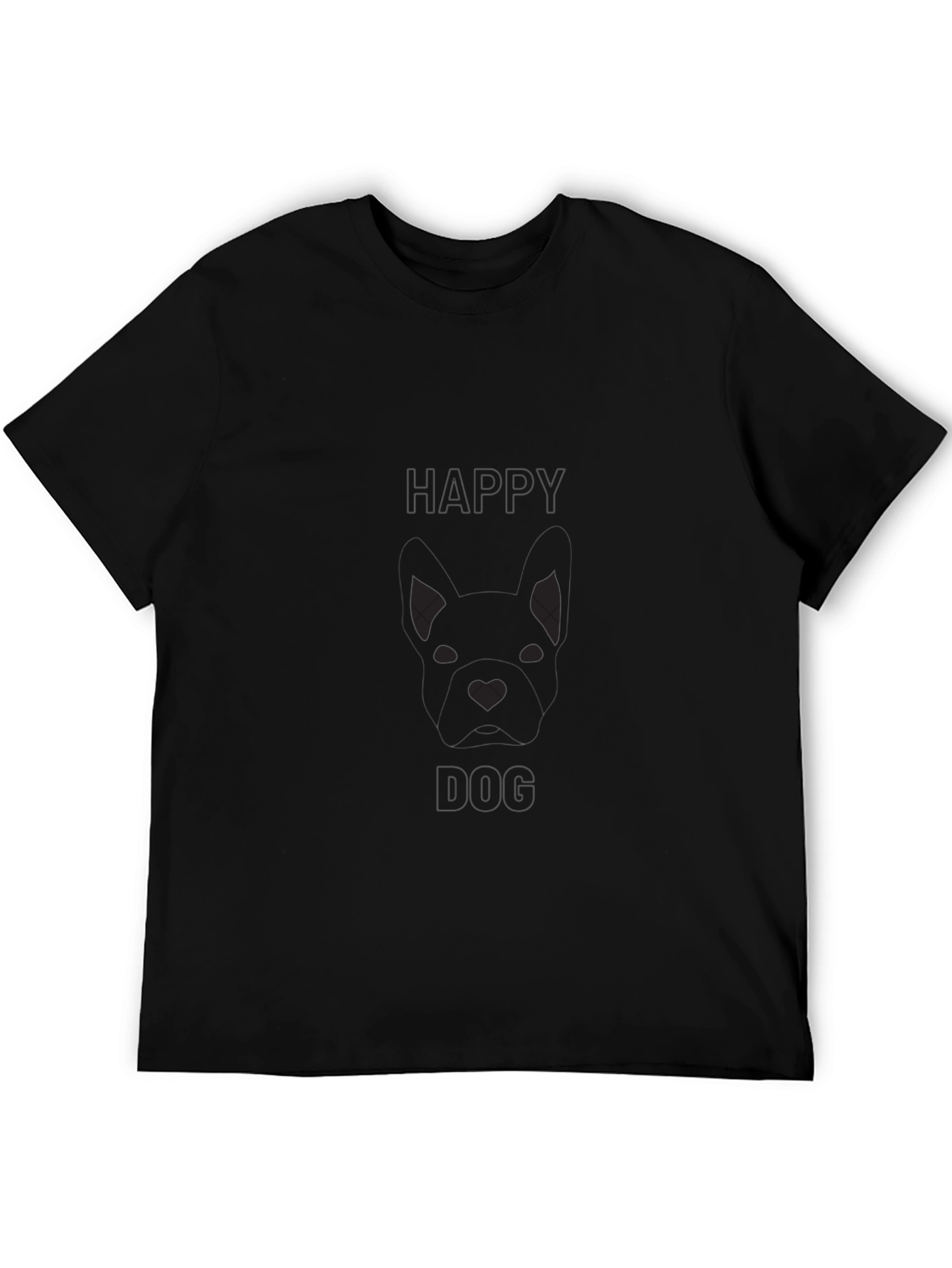 Black Men's Black Graphic Tee - 'Hello Dog' view 5