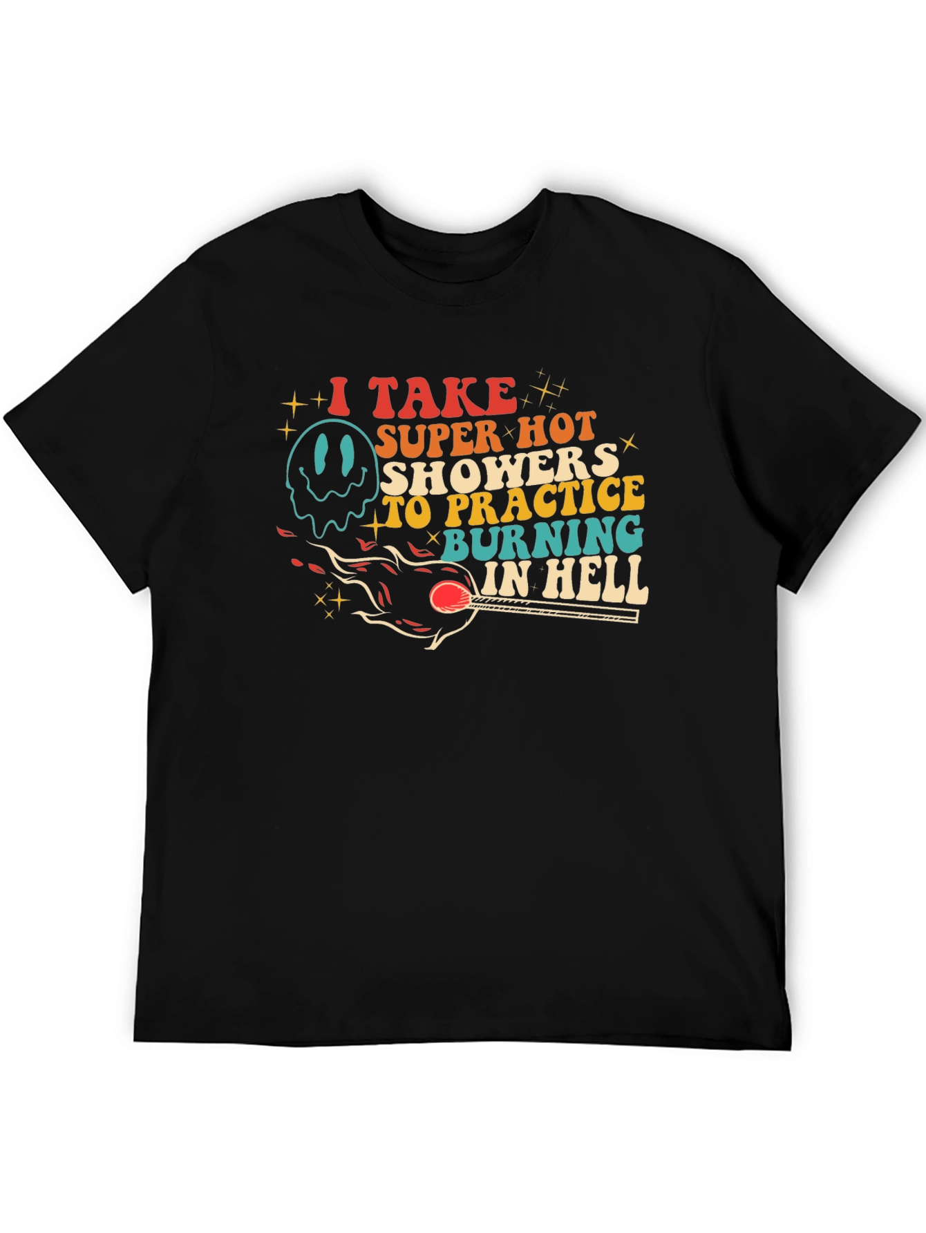 Black Burning in Hell Graphic Tee - Super Hot Showers view 5