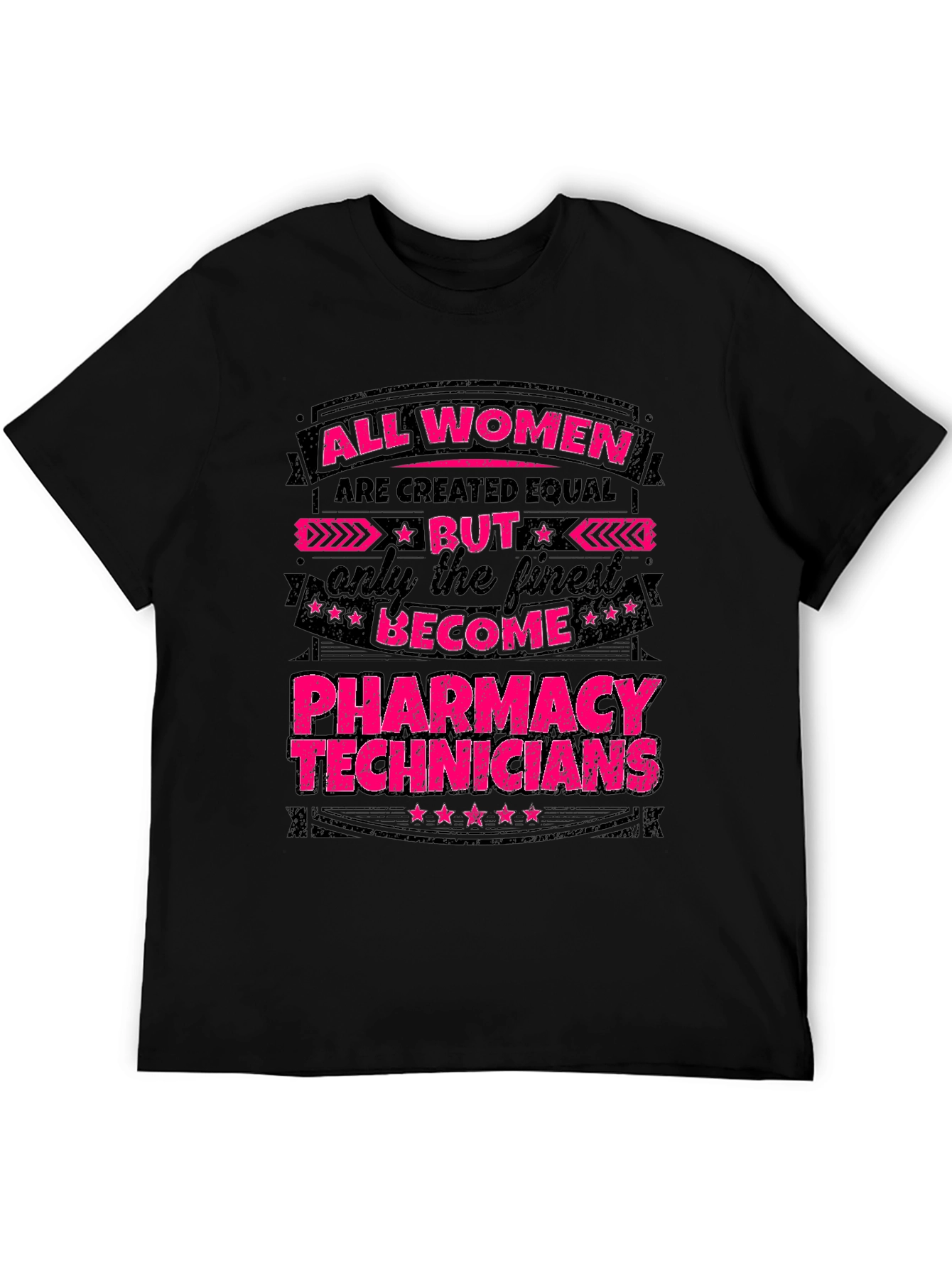 Black All Women Pharmacy Tech T-Shirt - Black Cotton Blend view 5