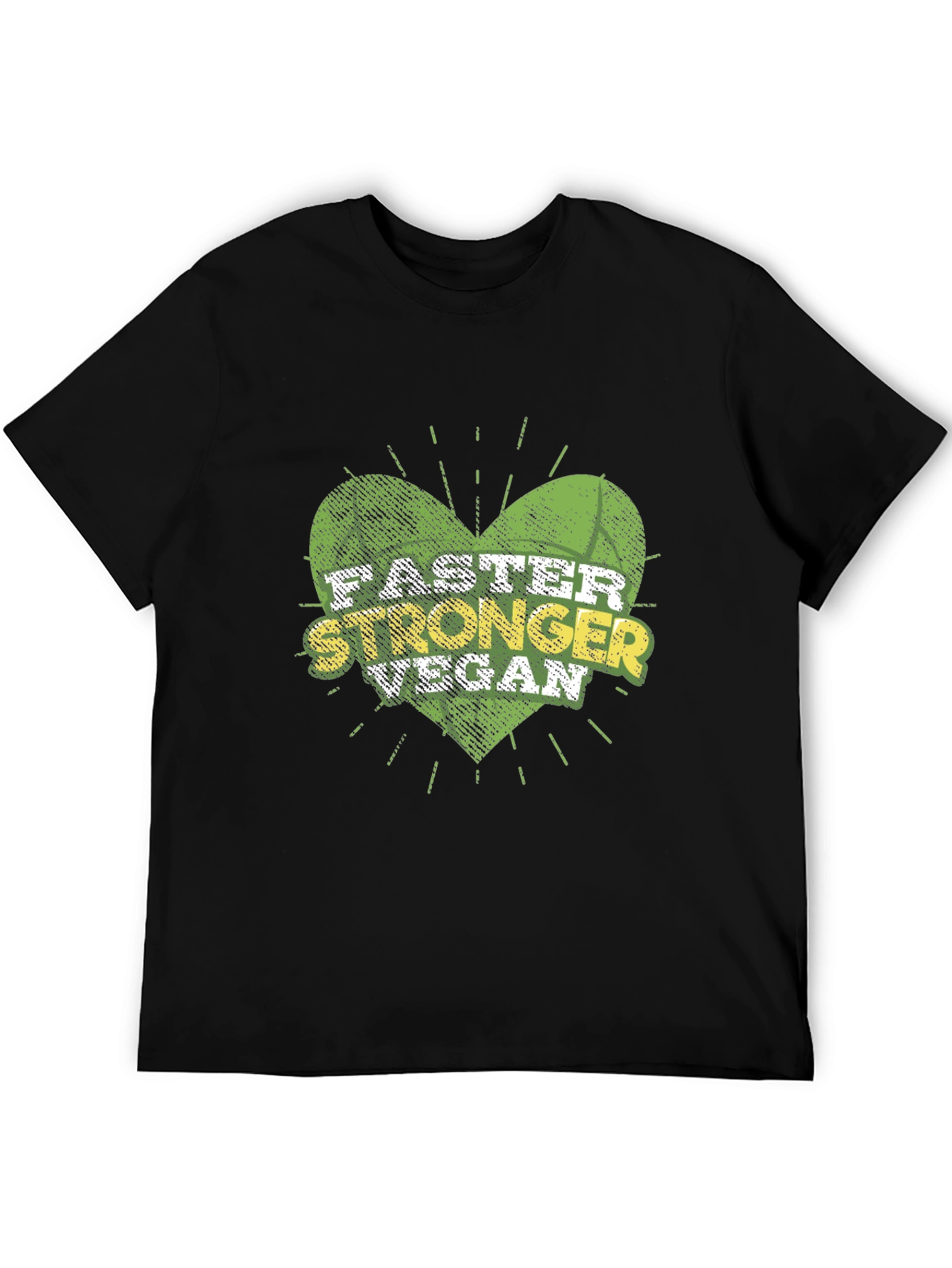 Black Faster Stronger Vegan T-Shirt view 5