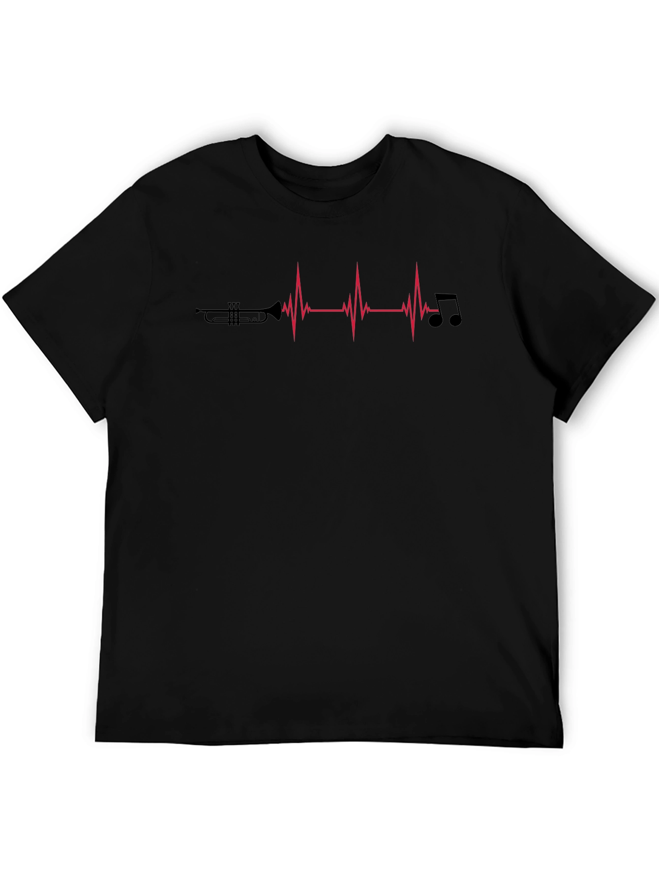 Black Music Heartbeat T-Shirt - Musician Apparel view 5