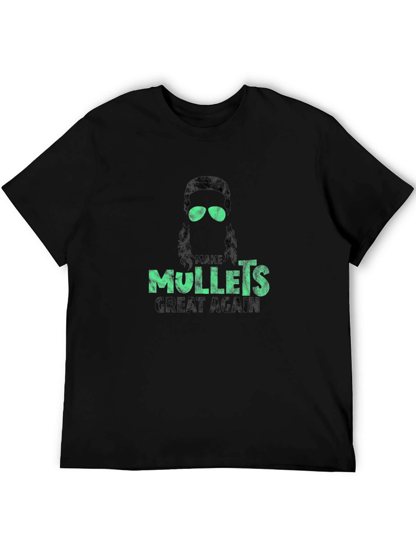 Black Make Mullets Great Again Graphic Tee view 5
