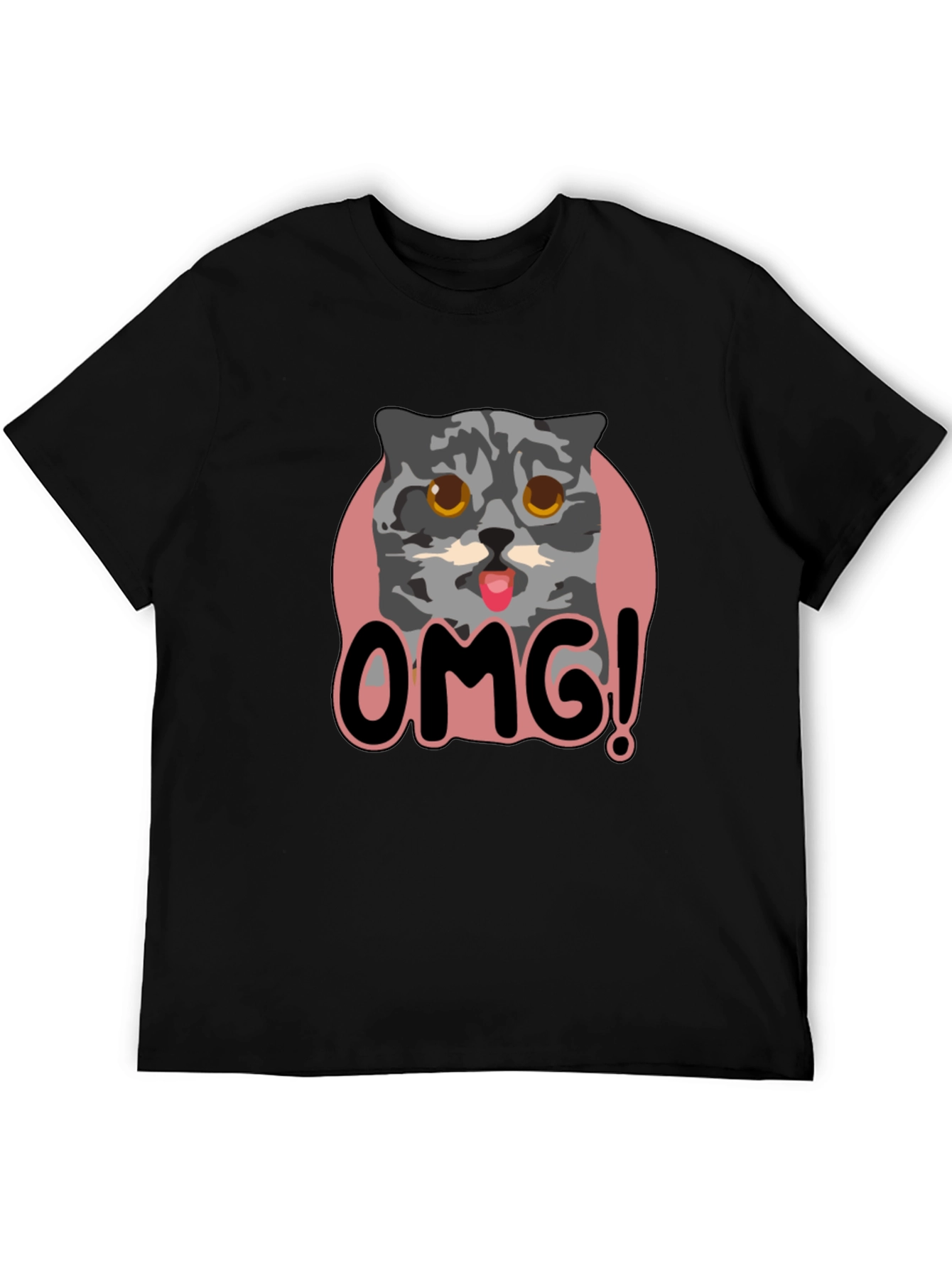 OMG Cat Graphic Tee - Unisex Black T-Shirt - 5
