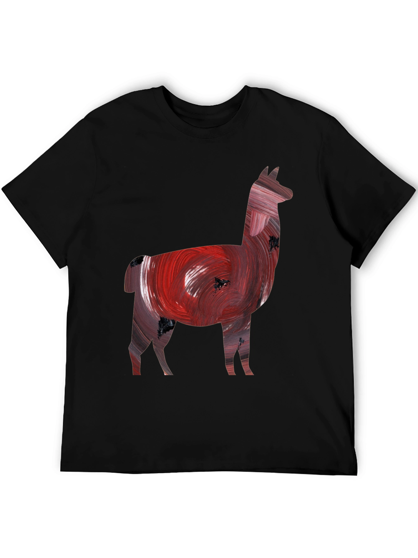 Black Llama Art Print Black Tee view 5