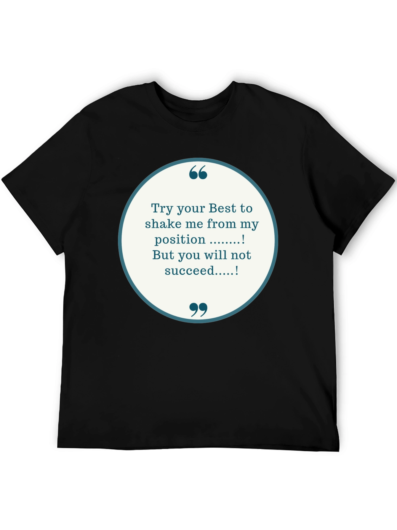 Black Motivational T-Shirt - Try Your Best view 5
