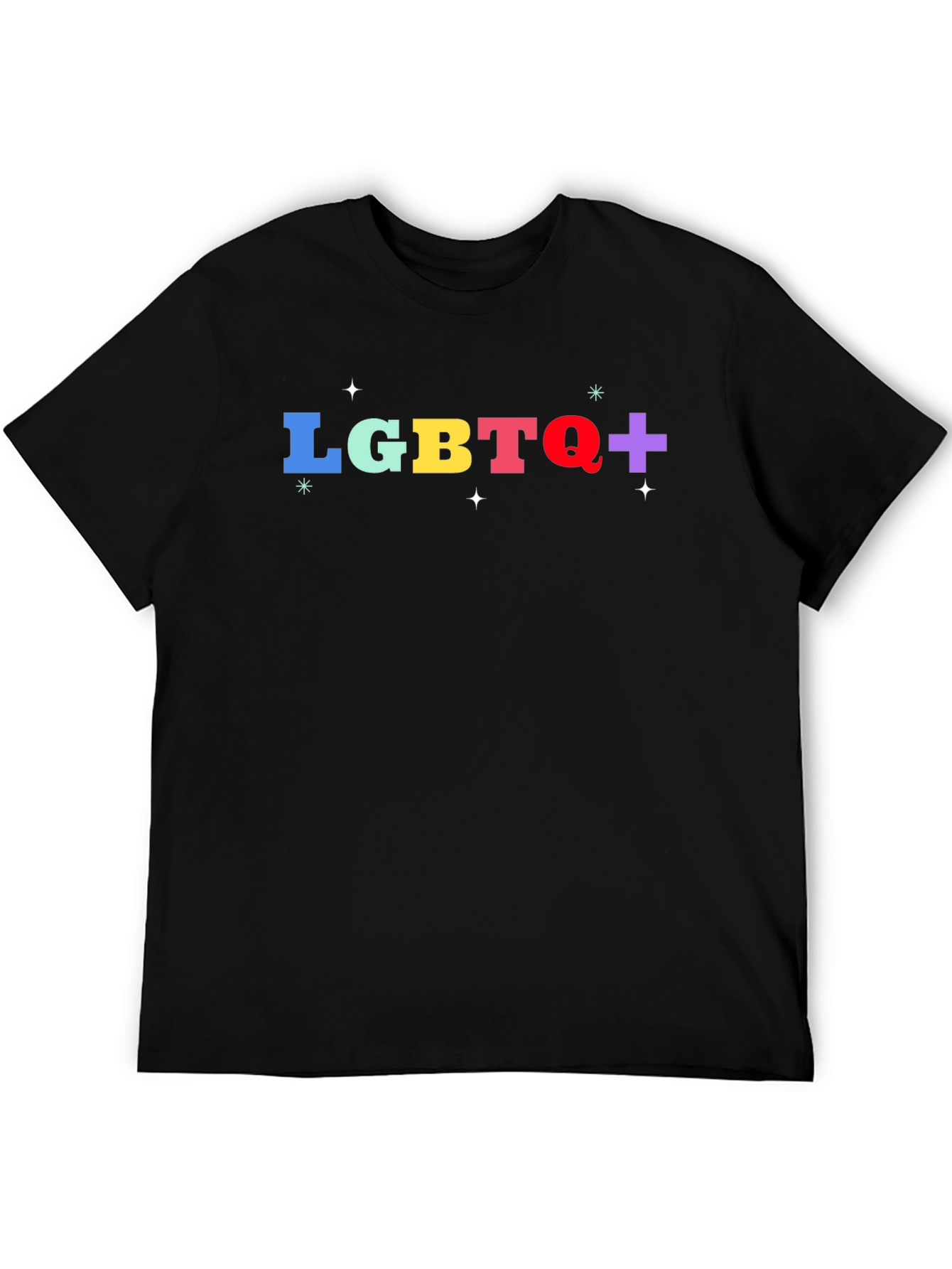 Black LGBTQ+ Pride T-Shirt - Black Cotton Blend view 5
