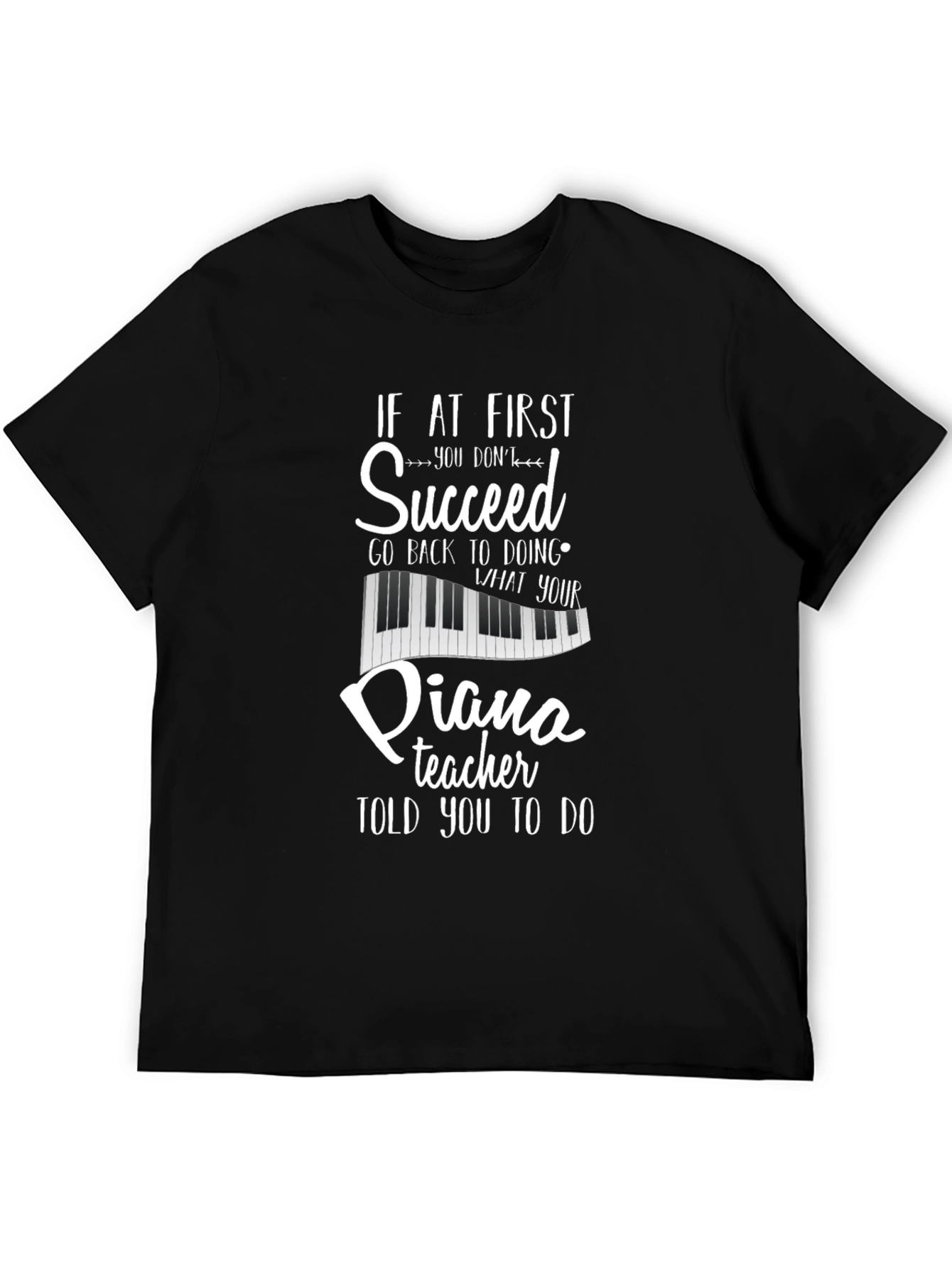 Black Piano Teacher Graphic T-Shirt - Music Lover Tee view 5