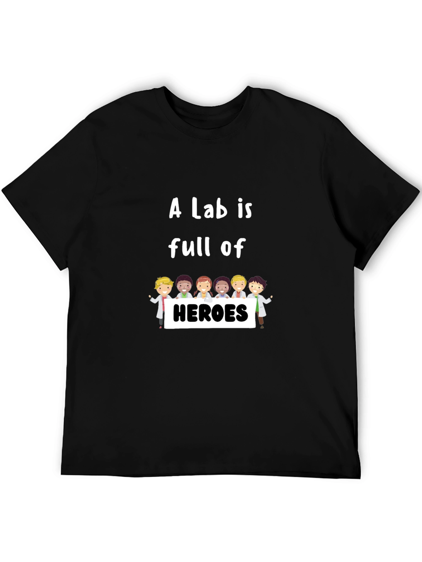 Black Lab Heroes T-Shirt - Black Crew Neck Graphic Tee view 5