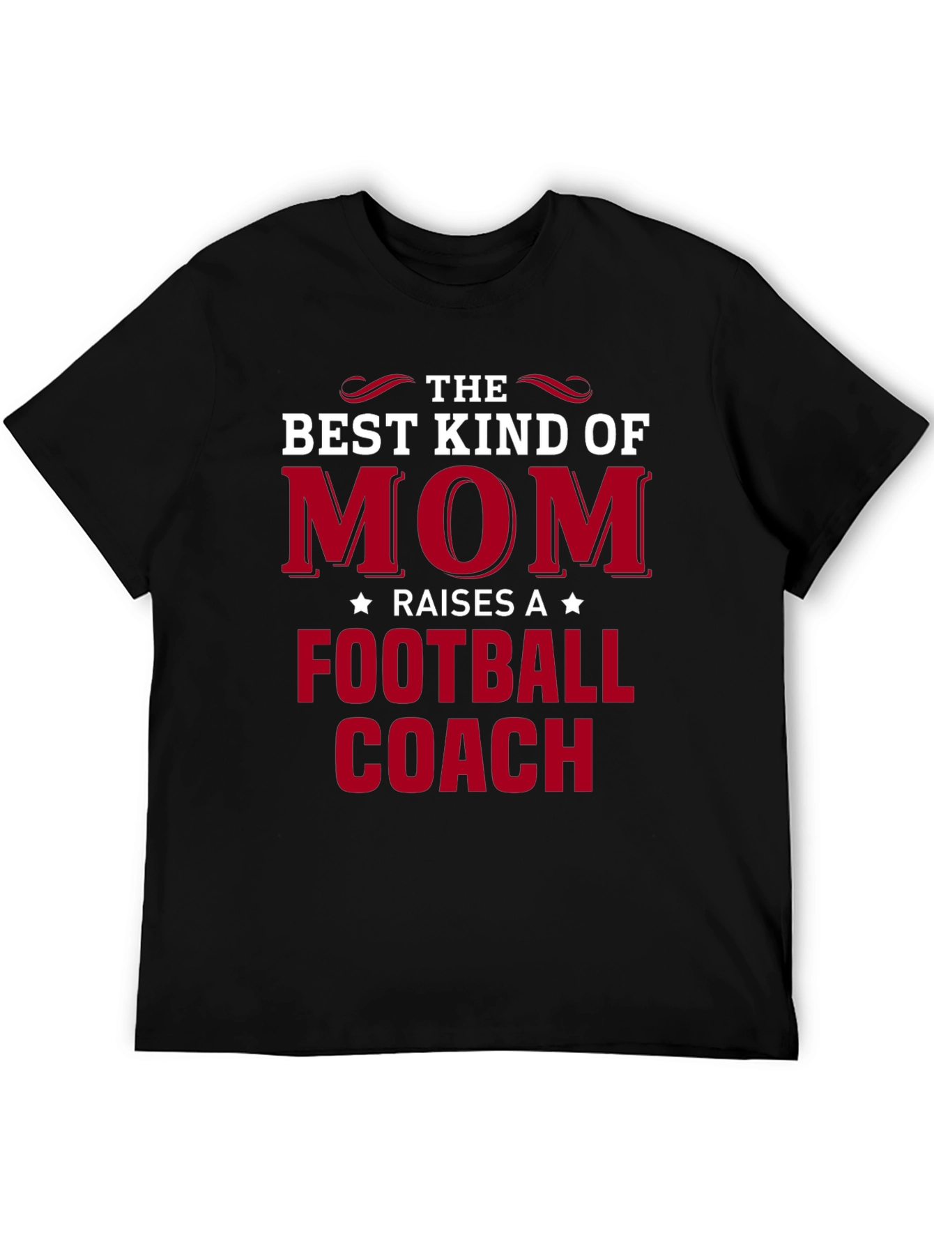 Black Best Kind of Mom Football Coach T-Shirt view 5