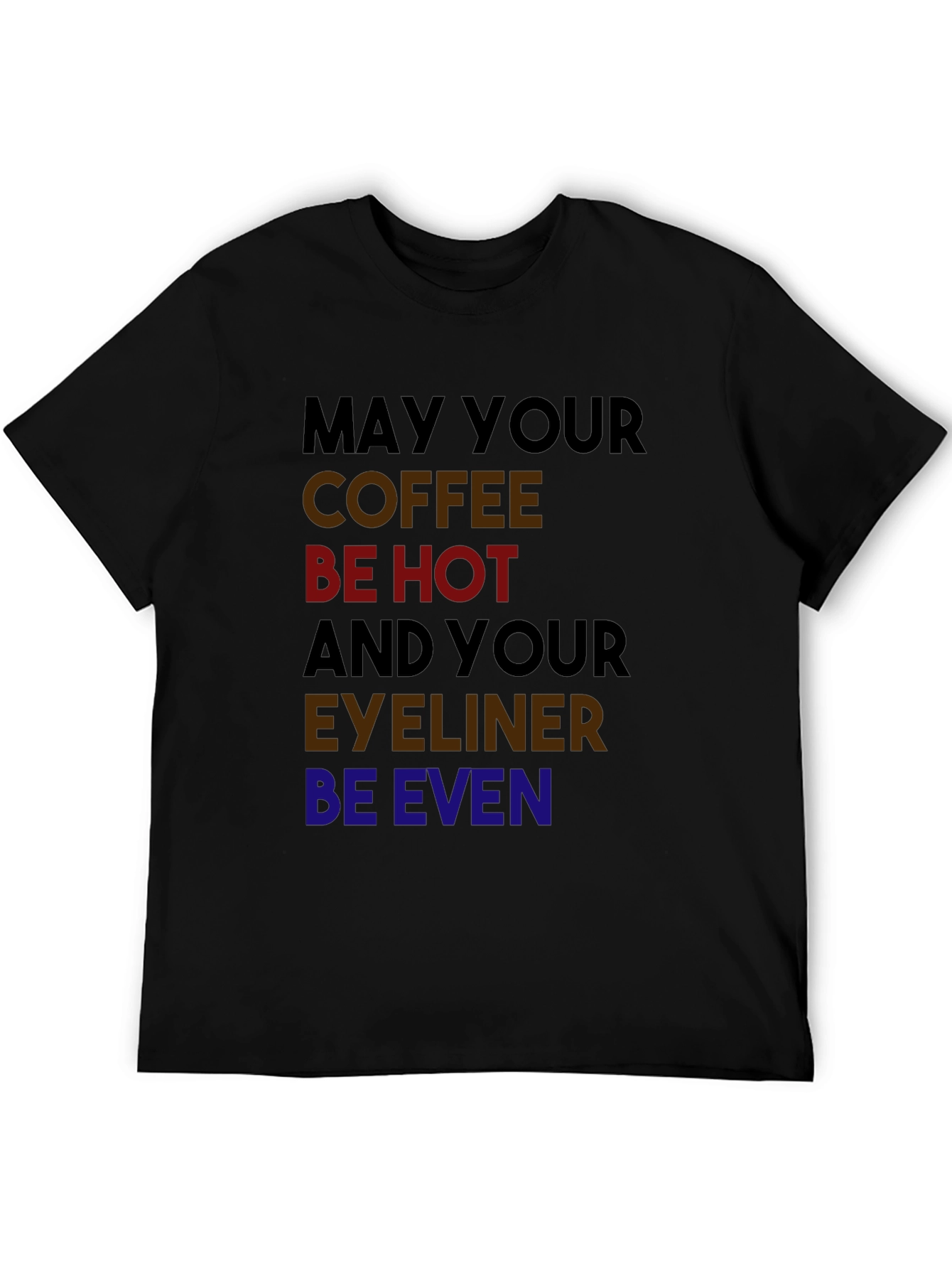 Black Coffee & Eyeliner T-Shirt - Funny Novelty Tee view 5