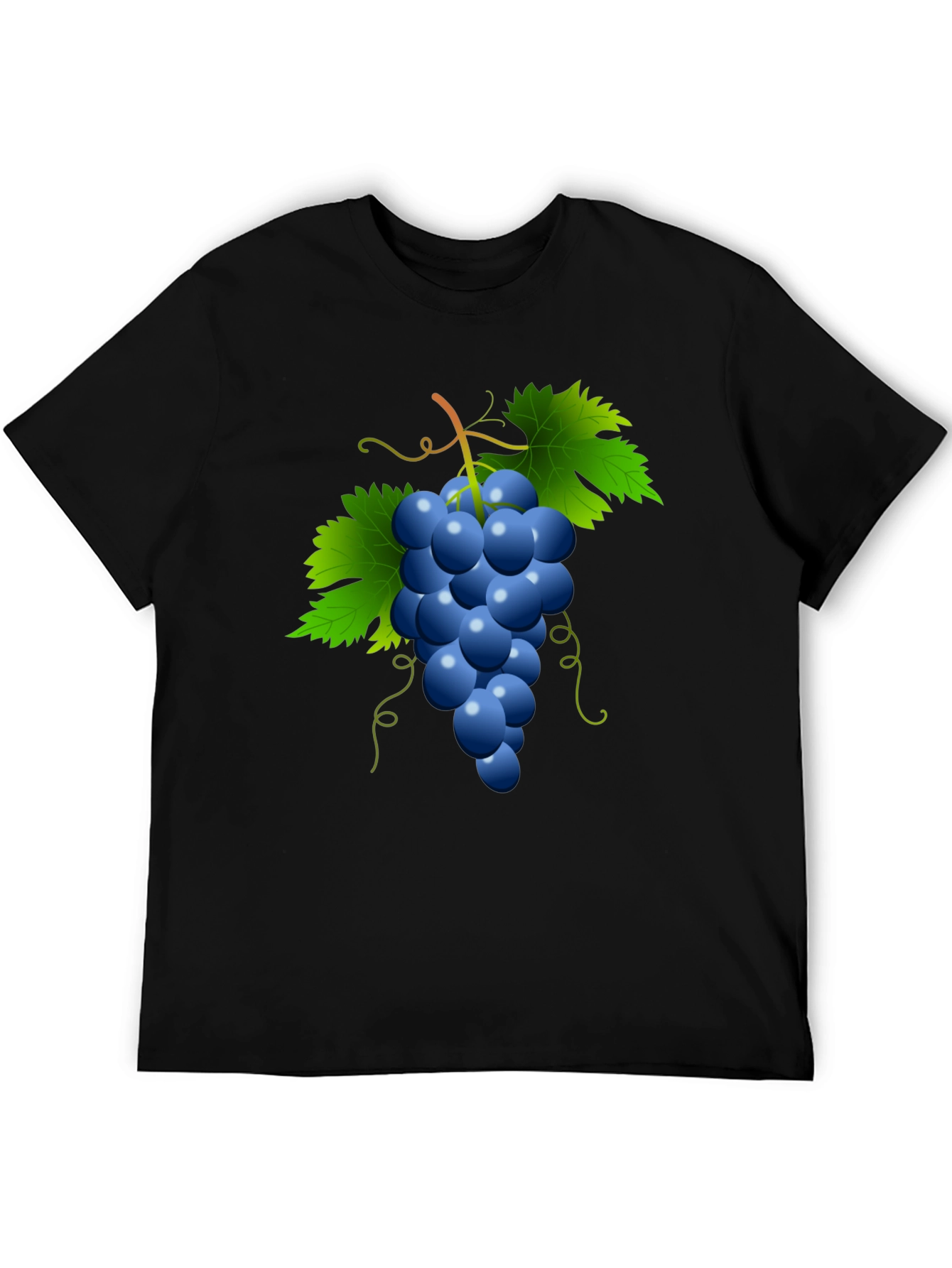 Black Grapes Graphic Tee - Casual Black T-Shirt view 5