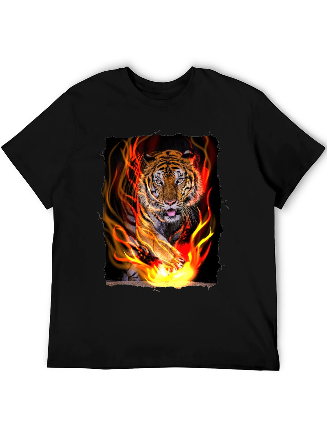 Black Tiger Graphic Tee - Men's Black T-Shirt view 5