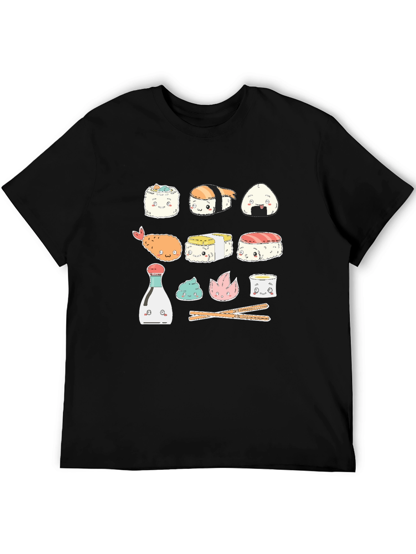 Black Kawaii Sushi T-Shirt - Cute Japanese Food Tee view 5