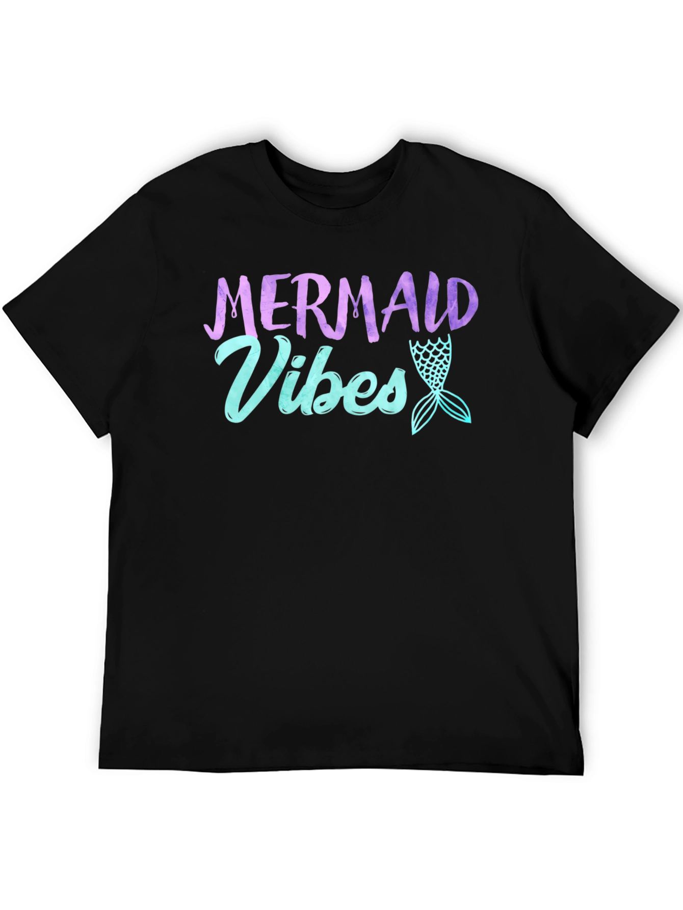 Black Mermaid Vibes T-Shirt - Black Graphic Tee view 5