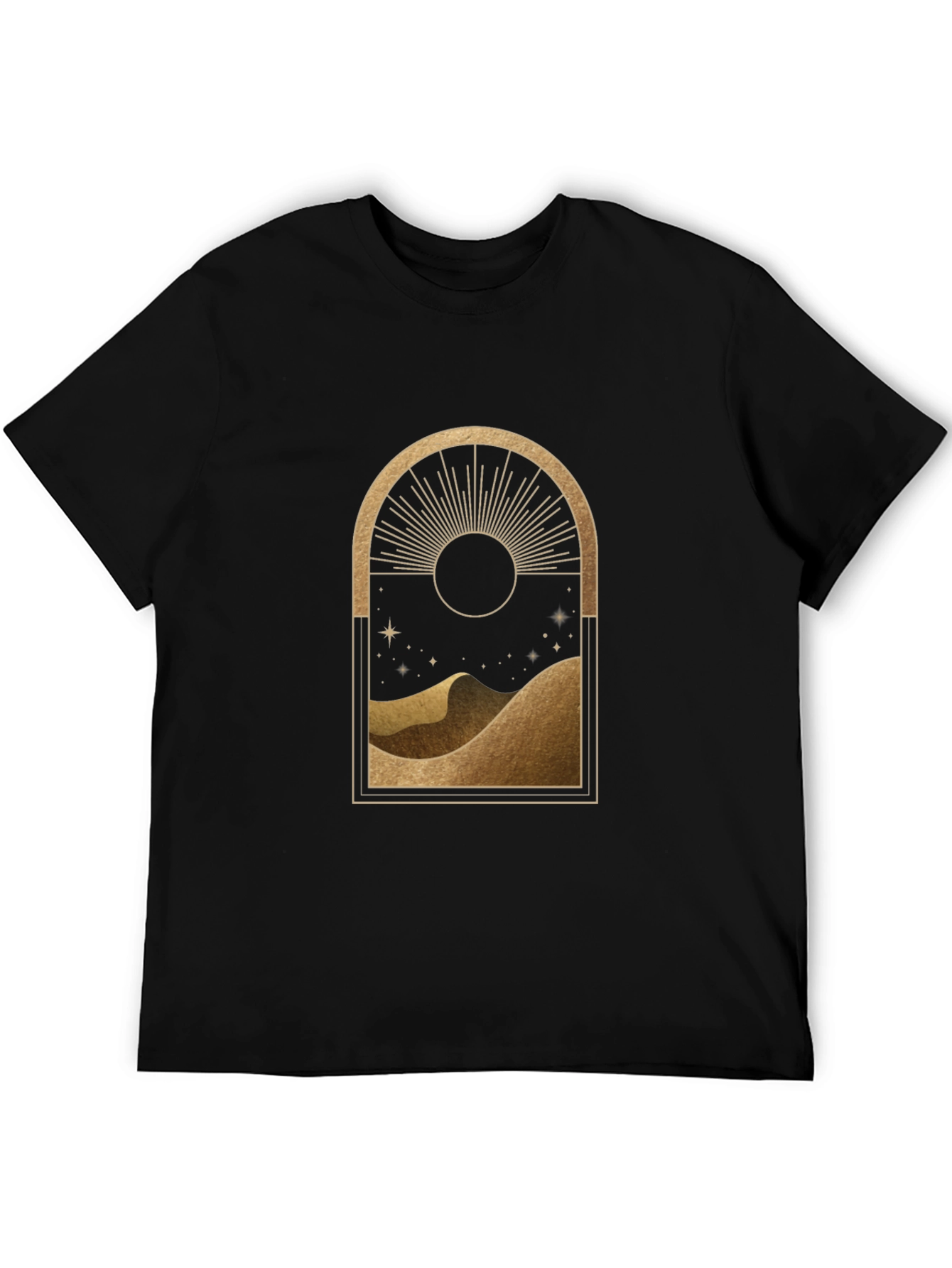 Black Mystic Desert Graphic Black Tee view 5