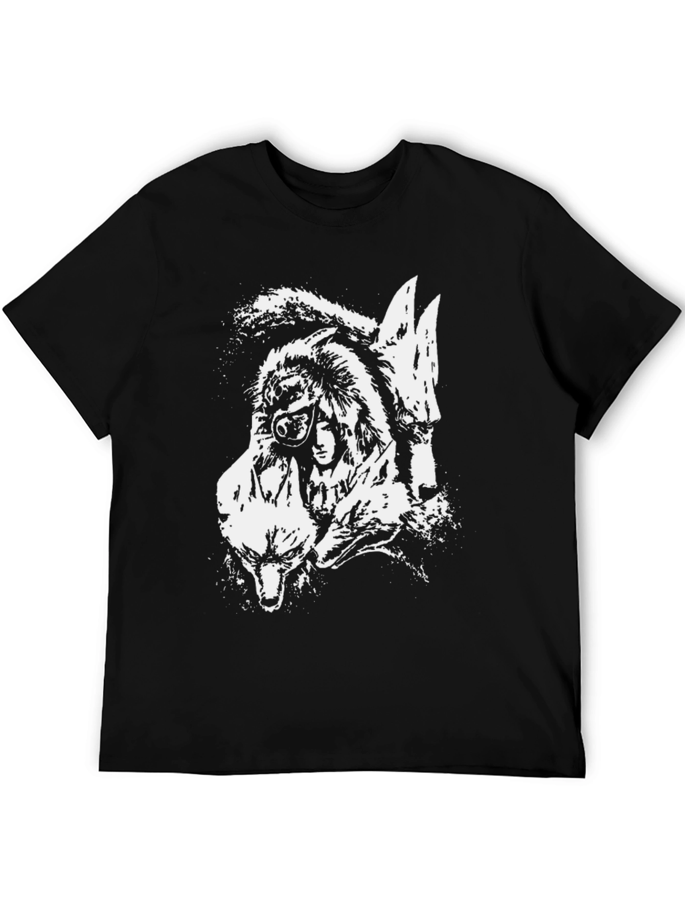 Black Wolfpack Graphic Print Black T-Shirt view 5