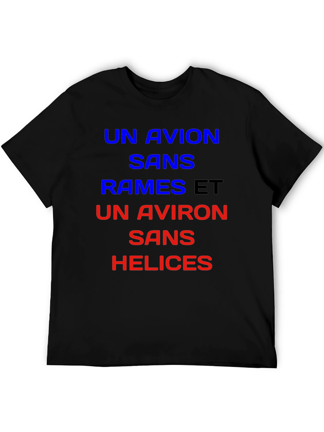 Black Un Avion T-Shirt - French Slogan Tee view 5