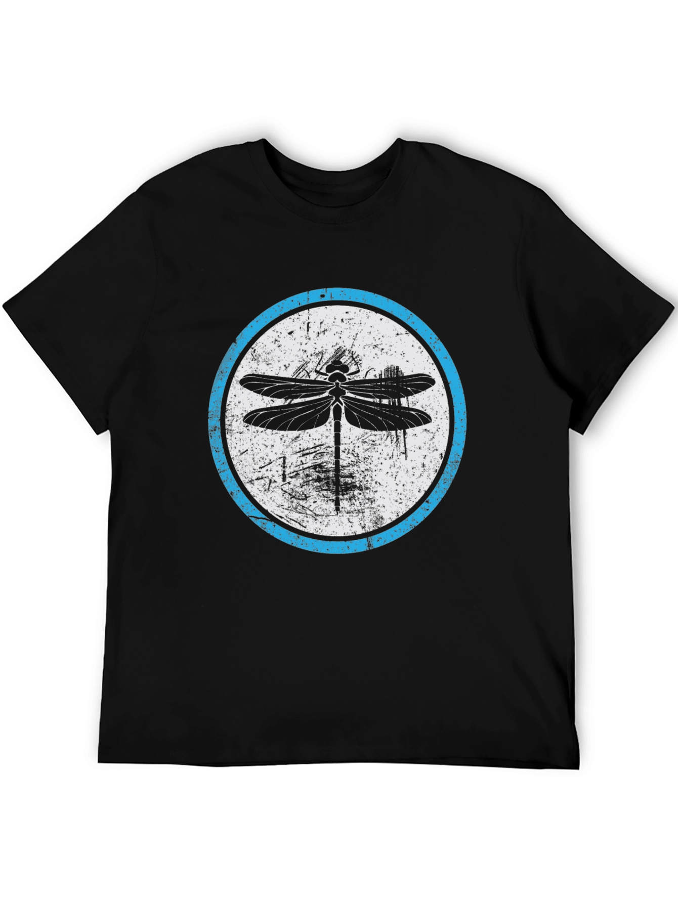 Black Dragonfly Graphic Tee - Black Casual Cotton T-Shirt view 5
