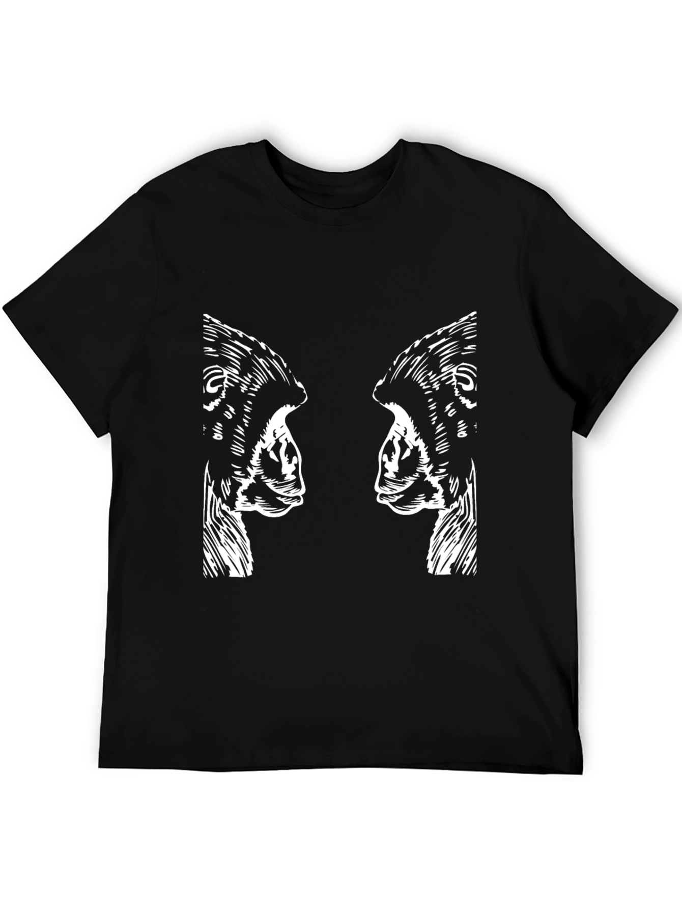 Black Abstract Gorilla Print Black Graphic Tee view 5